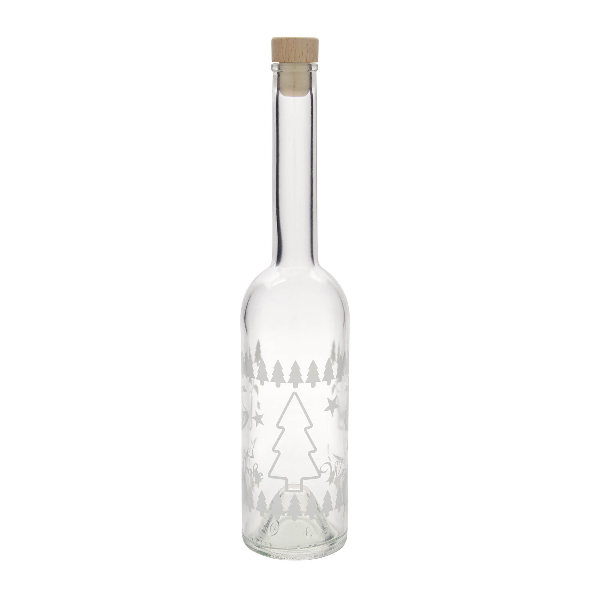 500 ml lasipullo 'Opera', aihe: Klassinen joulu, suuaukko: korkki