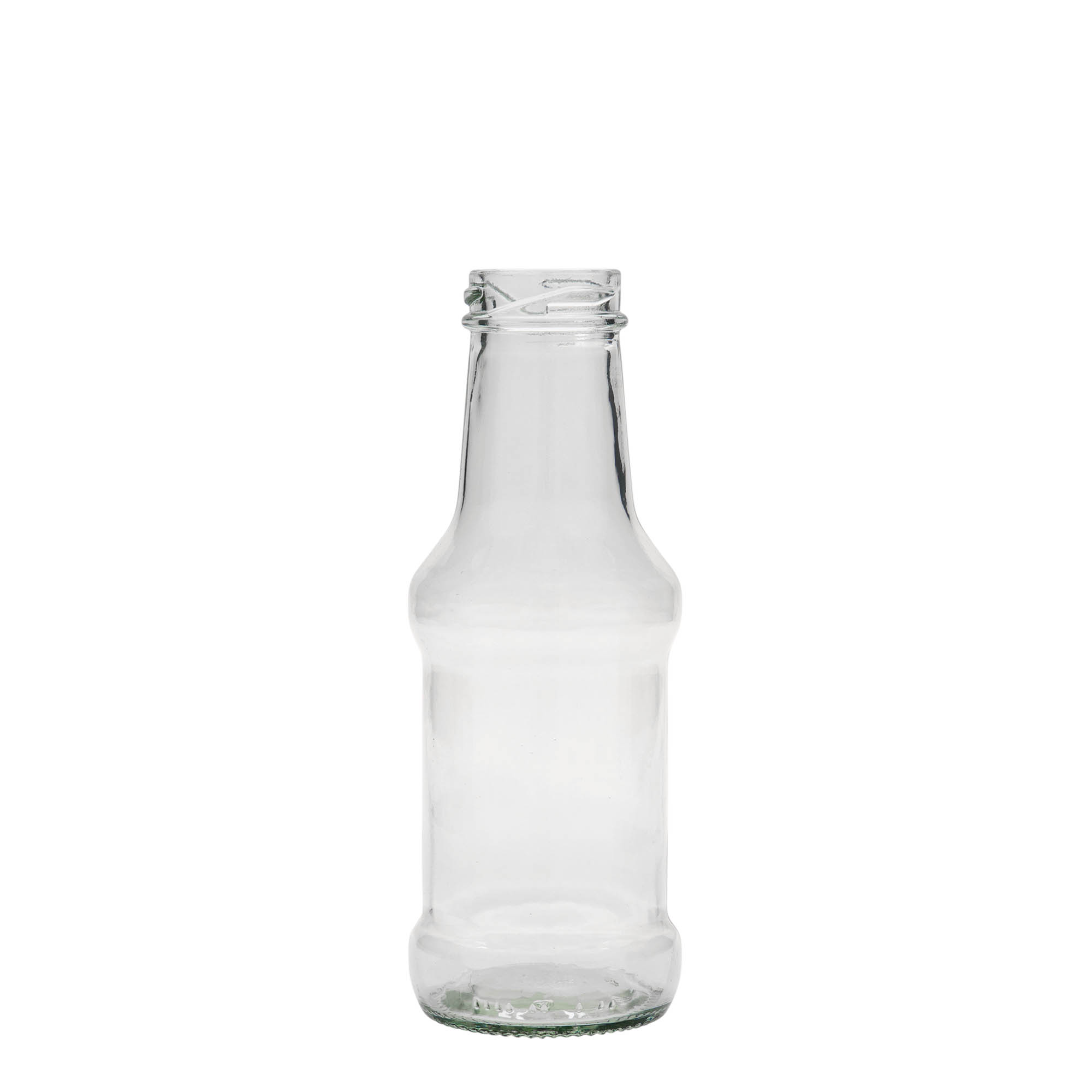 250 ml kastikepullo, lasia, suuaukko: Twist-Off (TO 38) 250 ml kastikepullo, lasia, suuaukko: Twist-Off (TO 38)