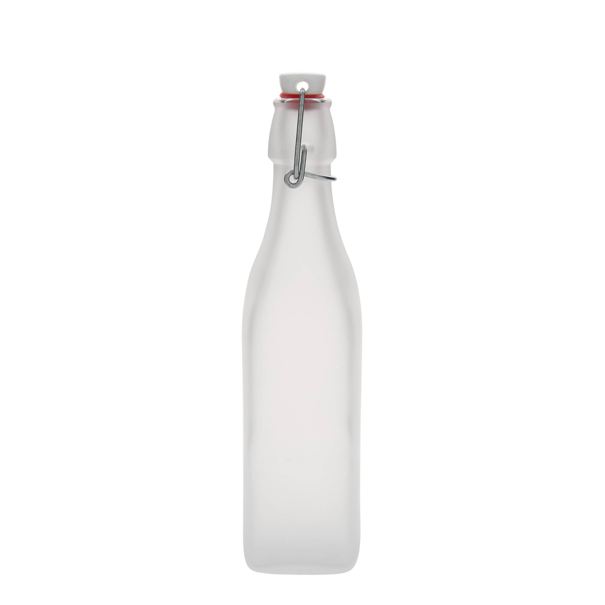 500 ml lasipullo 'Swing, neliömäinen, valkoinen, suuaukko: lukittava metallikorkki' 500 ml lasipullo 'Swing, neliömäinen, valkoinen, suuaukko: lukittava metallikorkki'