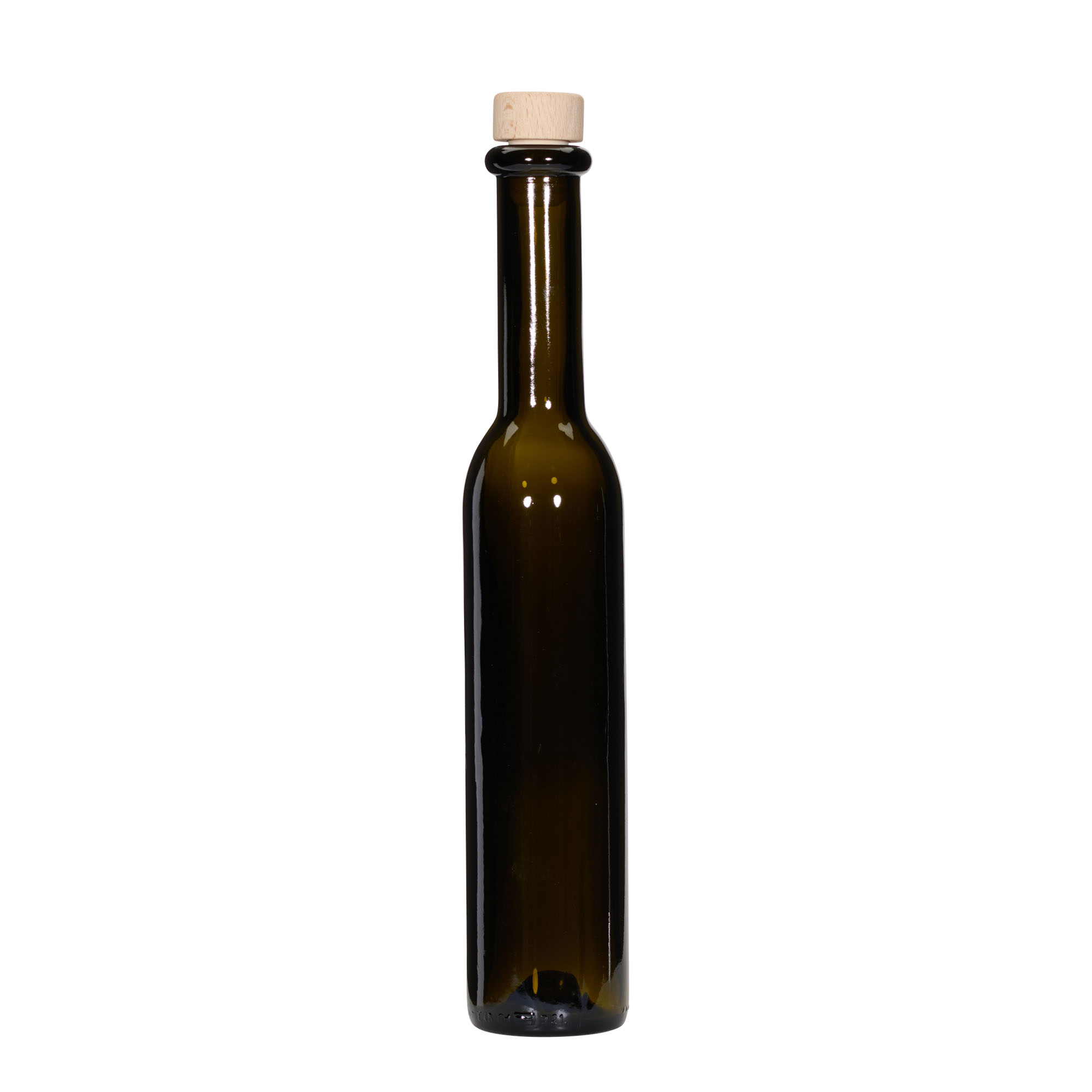 250 ml lasipullo 'Rocky', antiikkivihreä, suuaukko: korkki