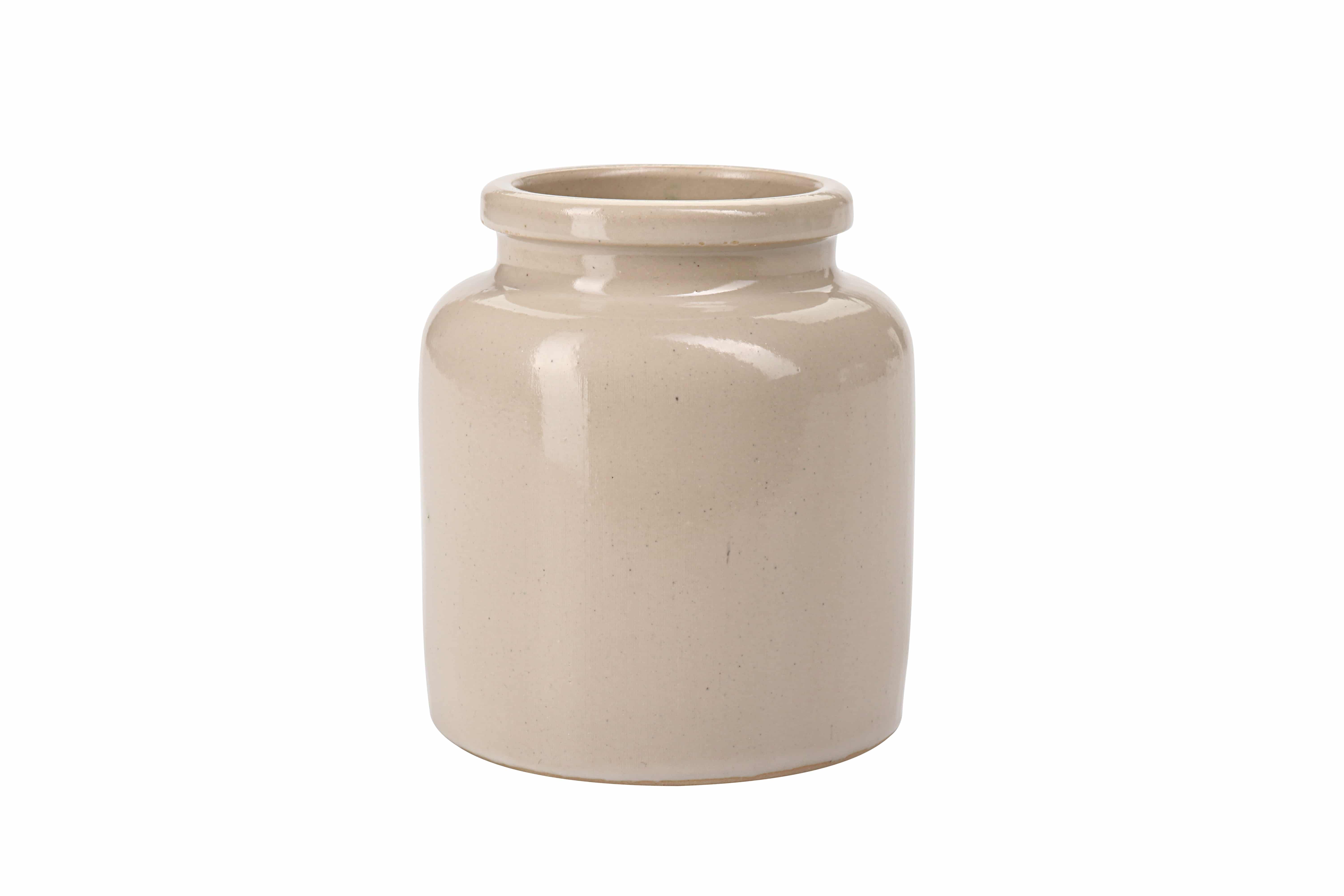 270 ml keraaminen ruukku, keramiikka, beige, suu: Irtokansi