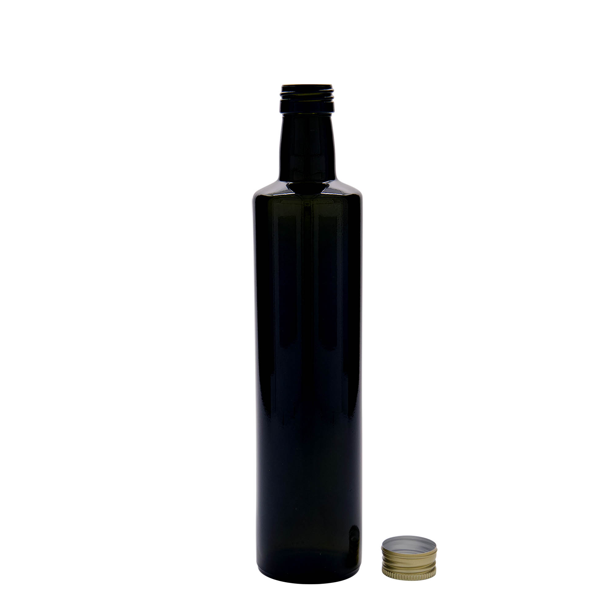 500 ml lasipullo ”Dorica”, antiikkivihreä, suuaukko: PP 31,5