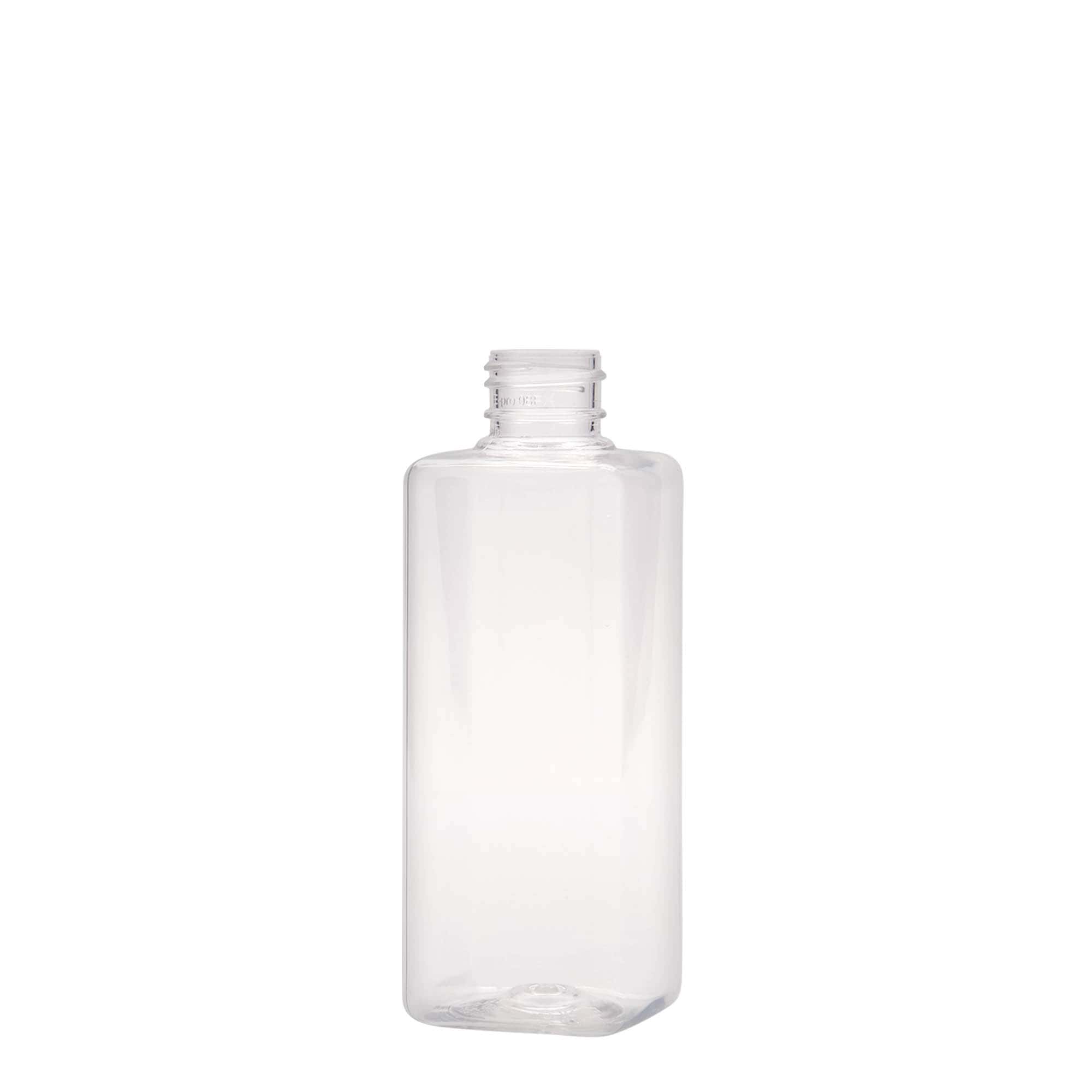 200 ml PET-pullo ”Karl”, neliö, muovi, suuaukko: 24/410
