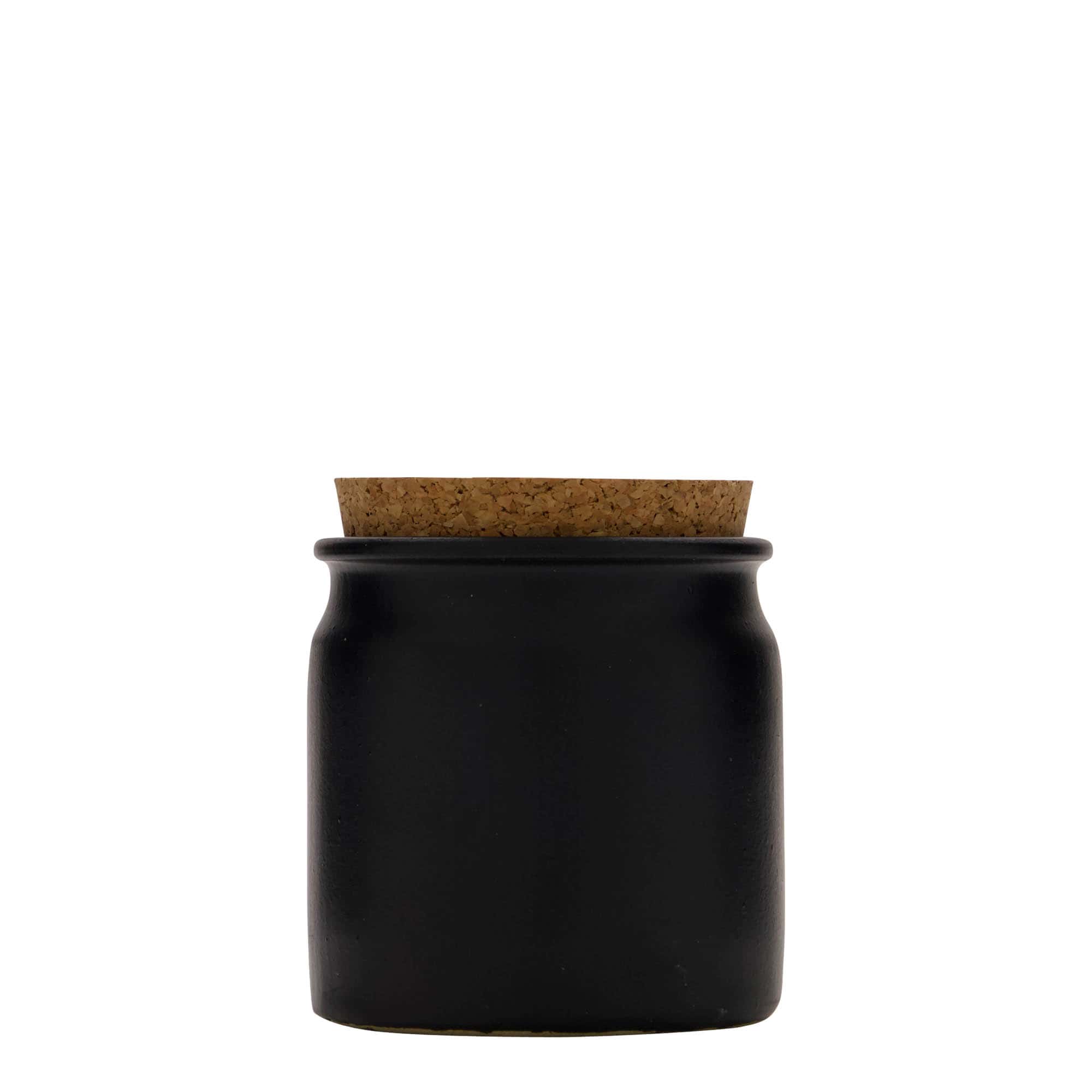 160 ml keraaminen ruukku, keramiikka, musta, suu: korkki