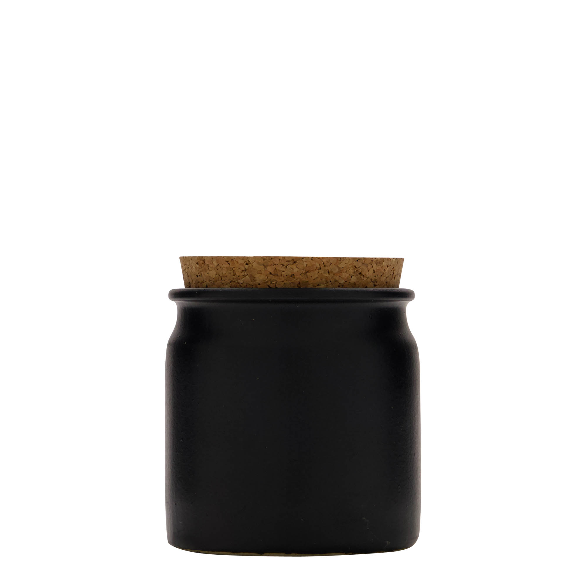 160 ml saviruukku, keramiikka, musta, suuaukko: korkki