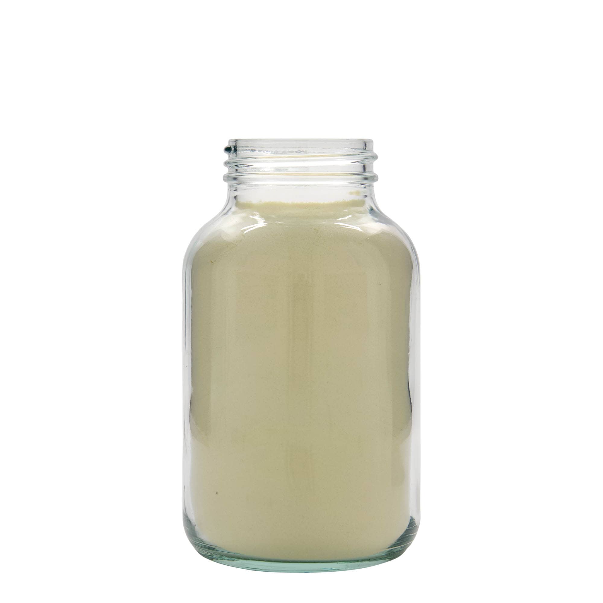 1 000 ml leveäkaulainen lasi, suuaukko: DIN 68