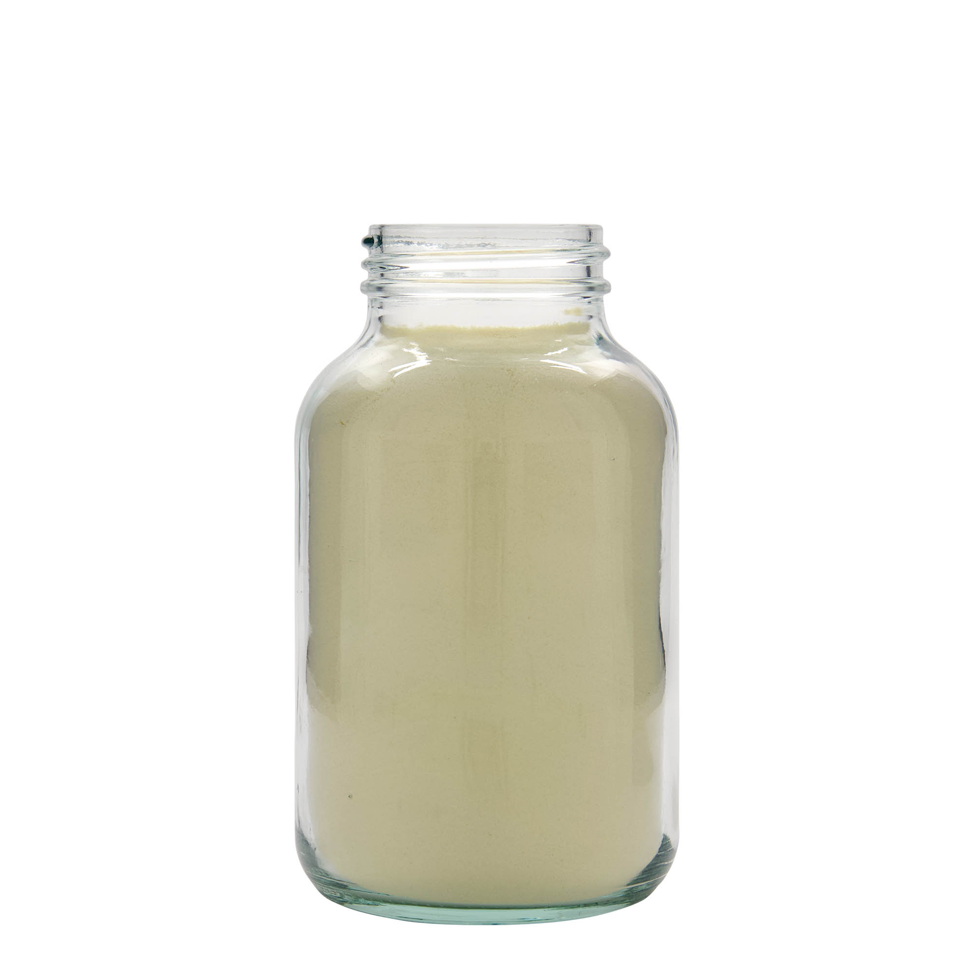 1 000 ml leveäkaulainen lasi, suuaukko: DIN 68