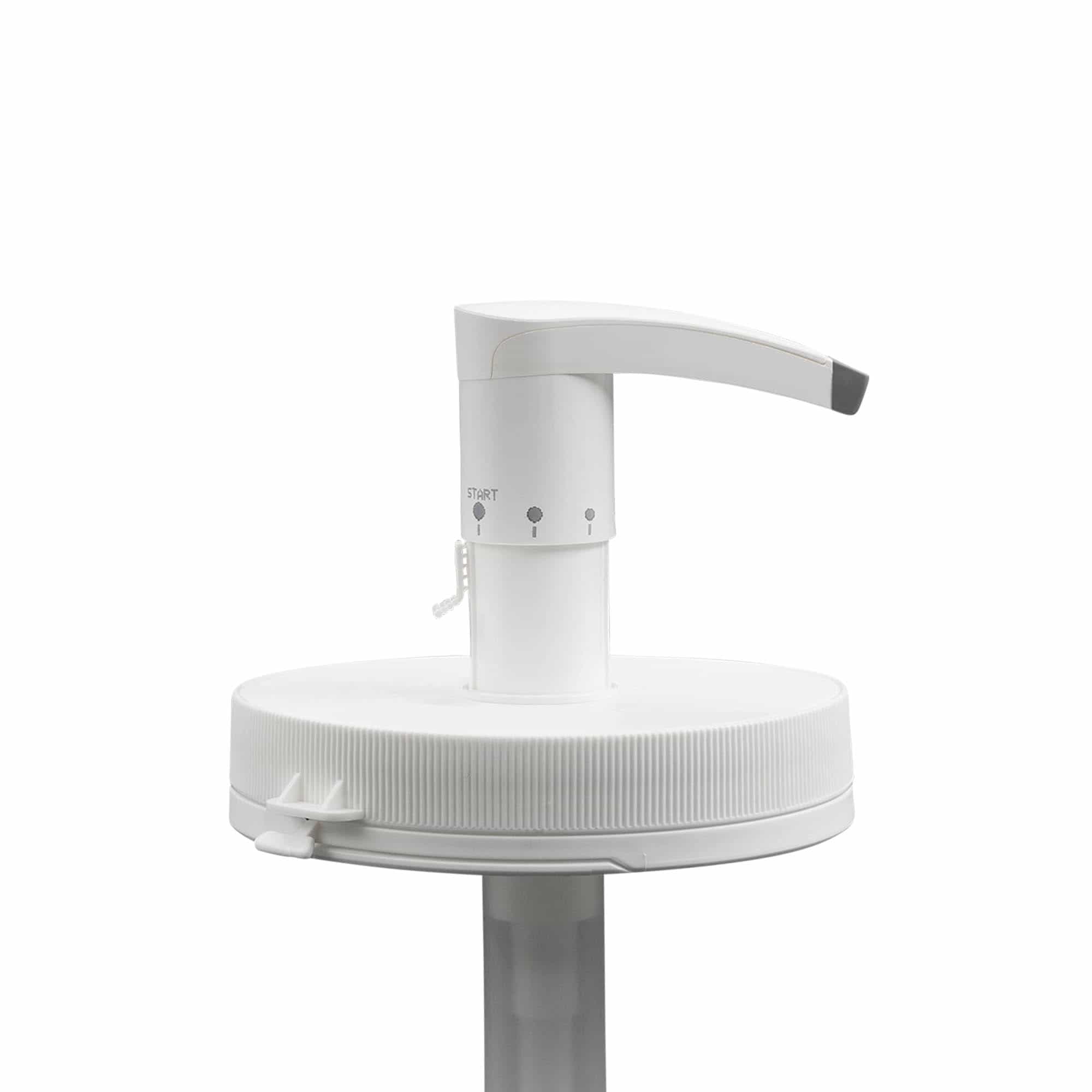 Annostelupumppu 1 240 ml:n 'Securibox'-säiliölle, PE-muovia, valkoinen, kierteellinen suljinaukkoon Annostelupumppu 1 240 ml:n 'Securibox'-säiliölle, PE-muovia, valkoinen, kierteellinen suljinaukkoon