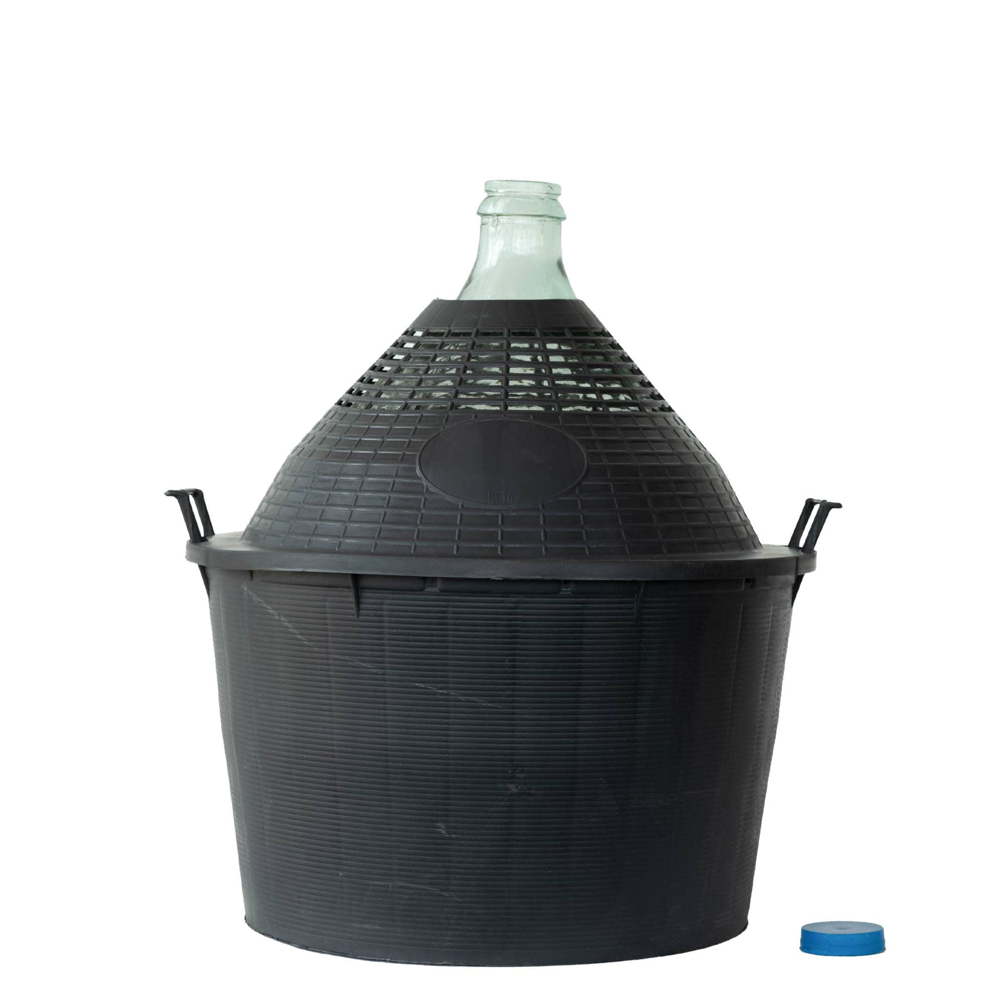 34 l pallopullo kapealla kaulalla, lasia, suuaukko: päällyskansi