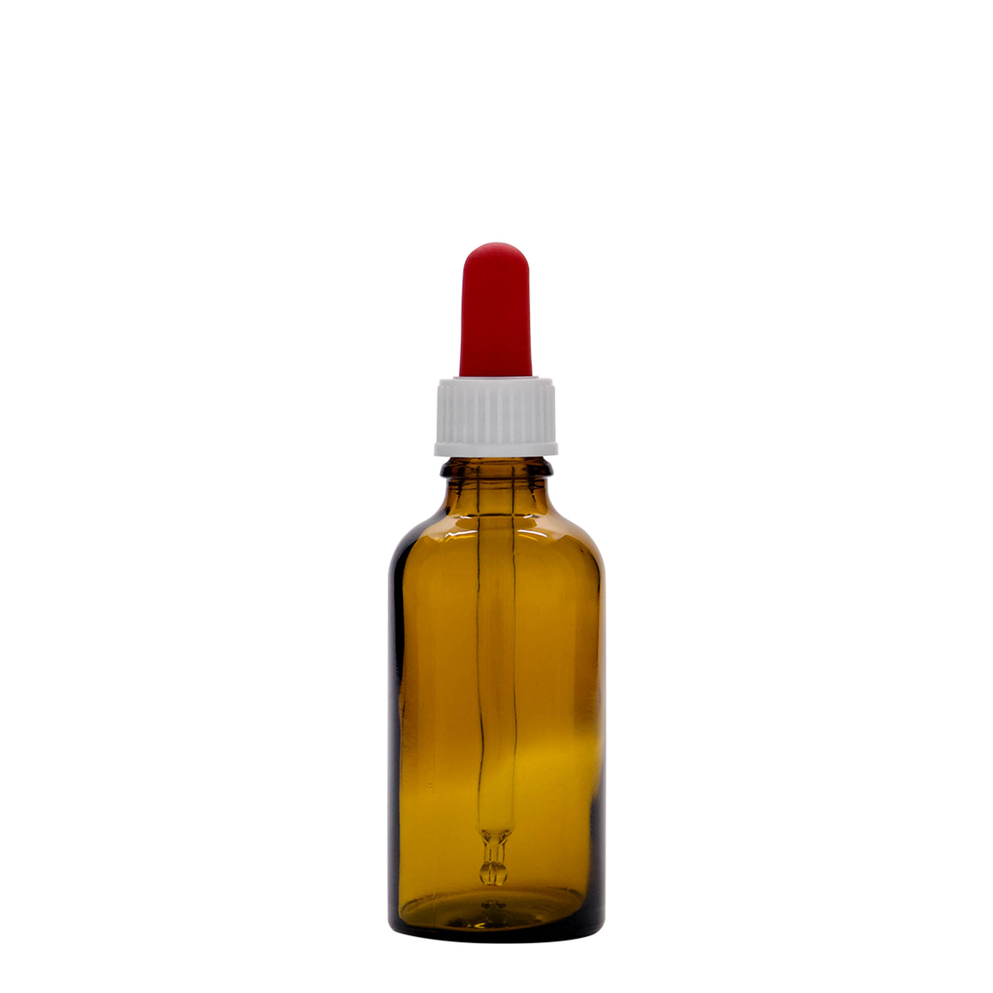 50 ml lääketieteellinen pipettipullo, lasia, ruskea-punainen, suuaukko: DIN 18