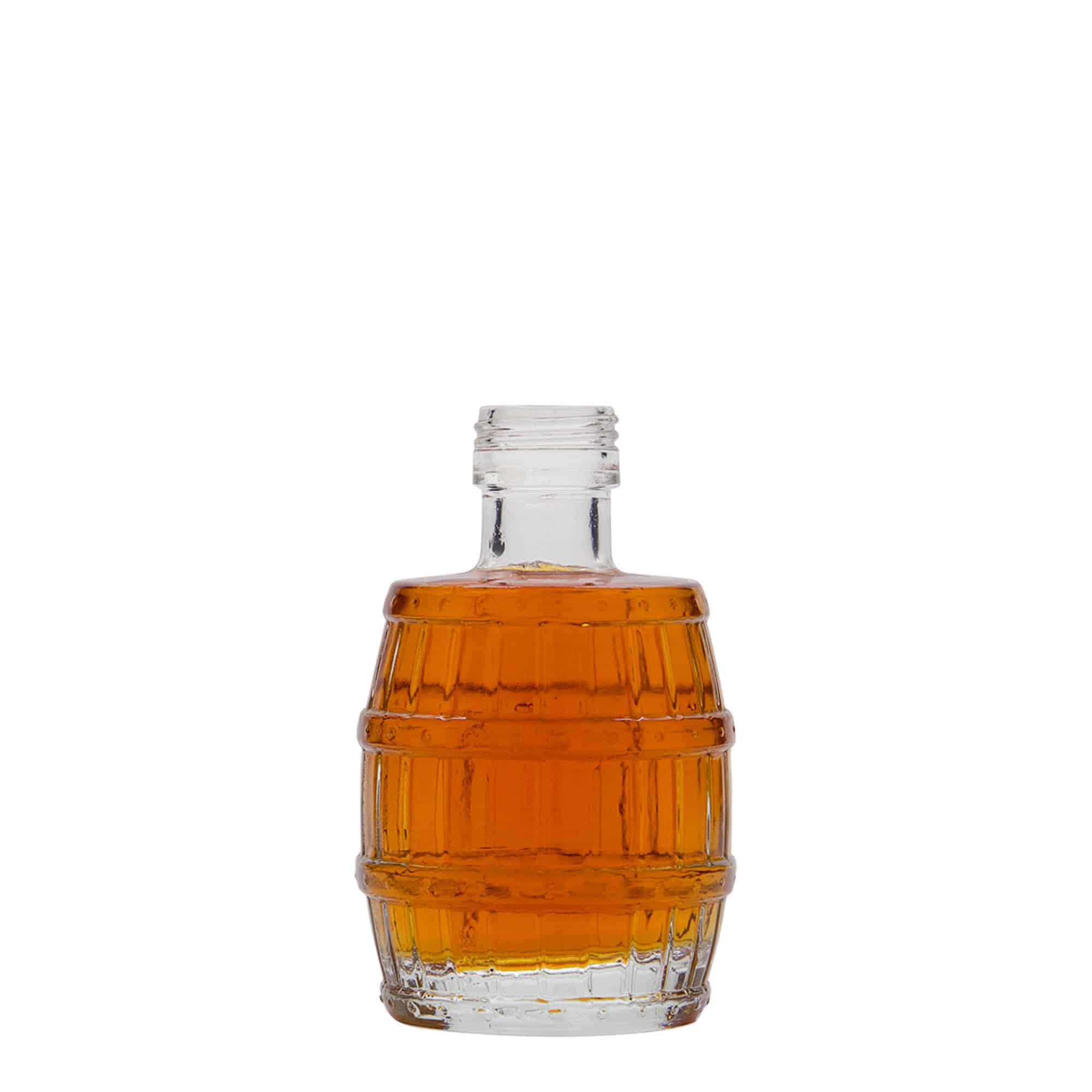 100 ml lasipullo 'tynnyri', suuaukko: PP 24