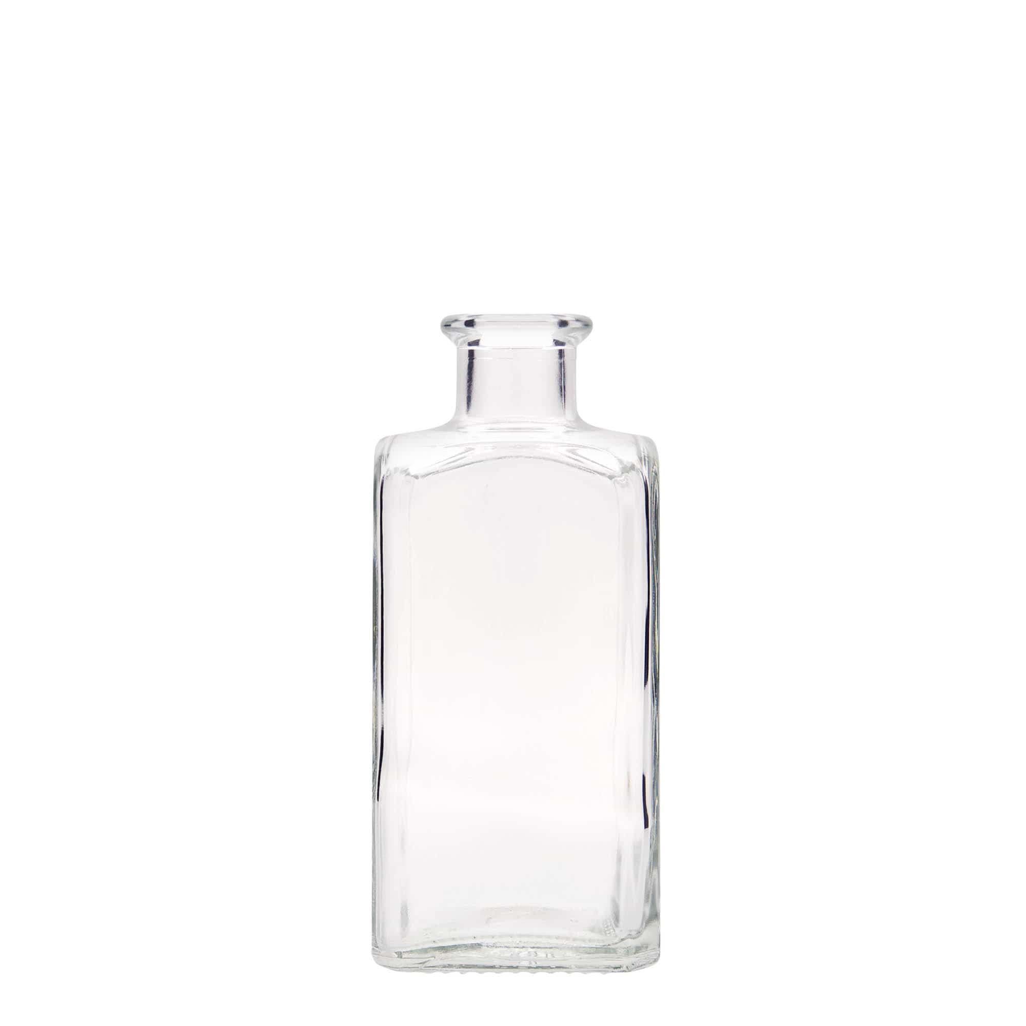 250 ml lasipullo Apotheker Carré, neliömäinen, suuaukko: korkki