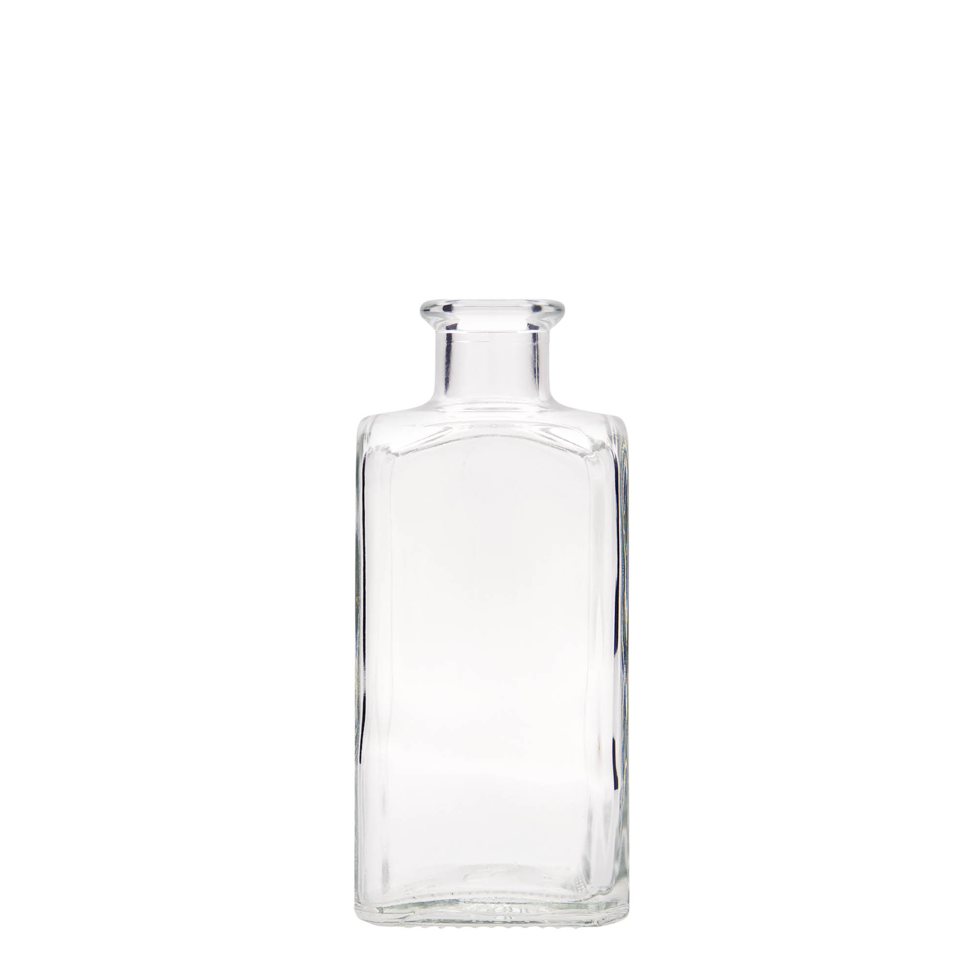 250 ml lasipullo Apotheker Carré, neliömäinen, suuaukko: korkki