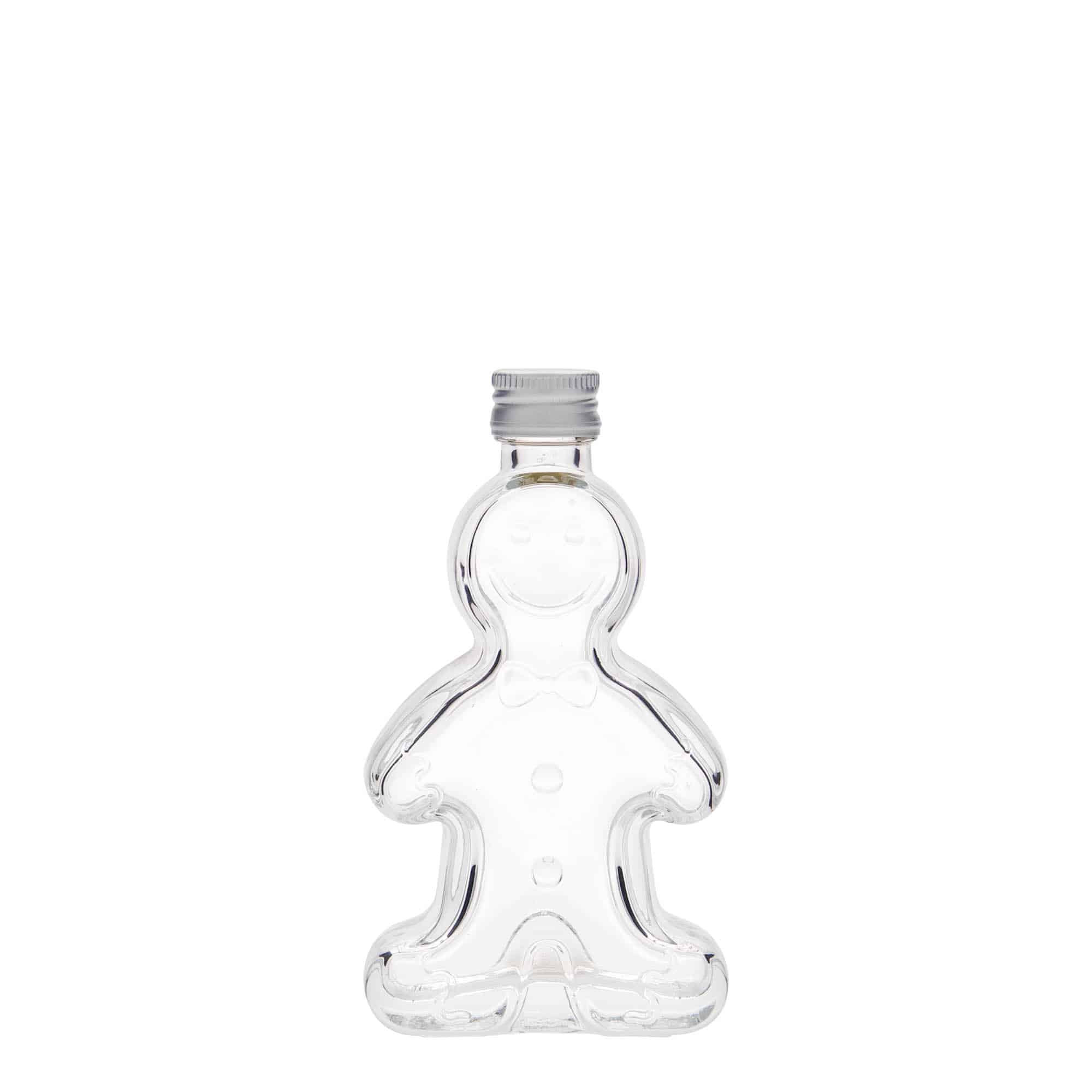 50 ml lasipullo ”Lebkuchenmann”, suuaukko: PP 18