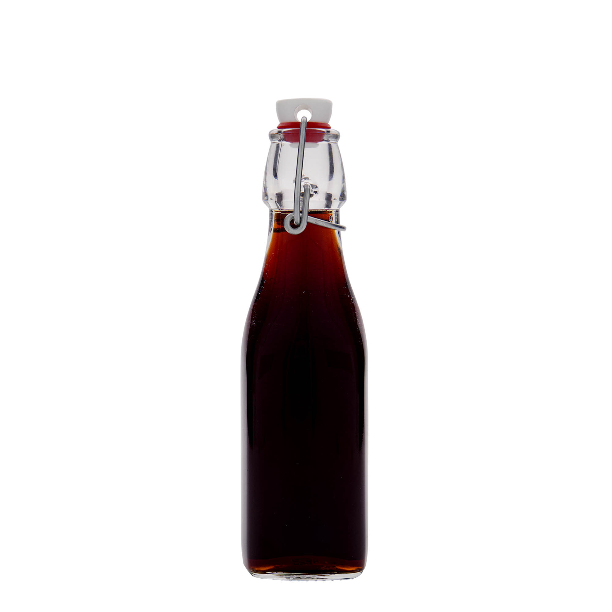 250 ml lasipullo 'Swing, neliö, suuaukko: lukituslenkki 250 ml lasipullo 'Swing, neliö, suuaukko: lukituslenkki