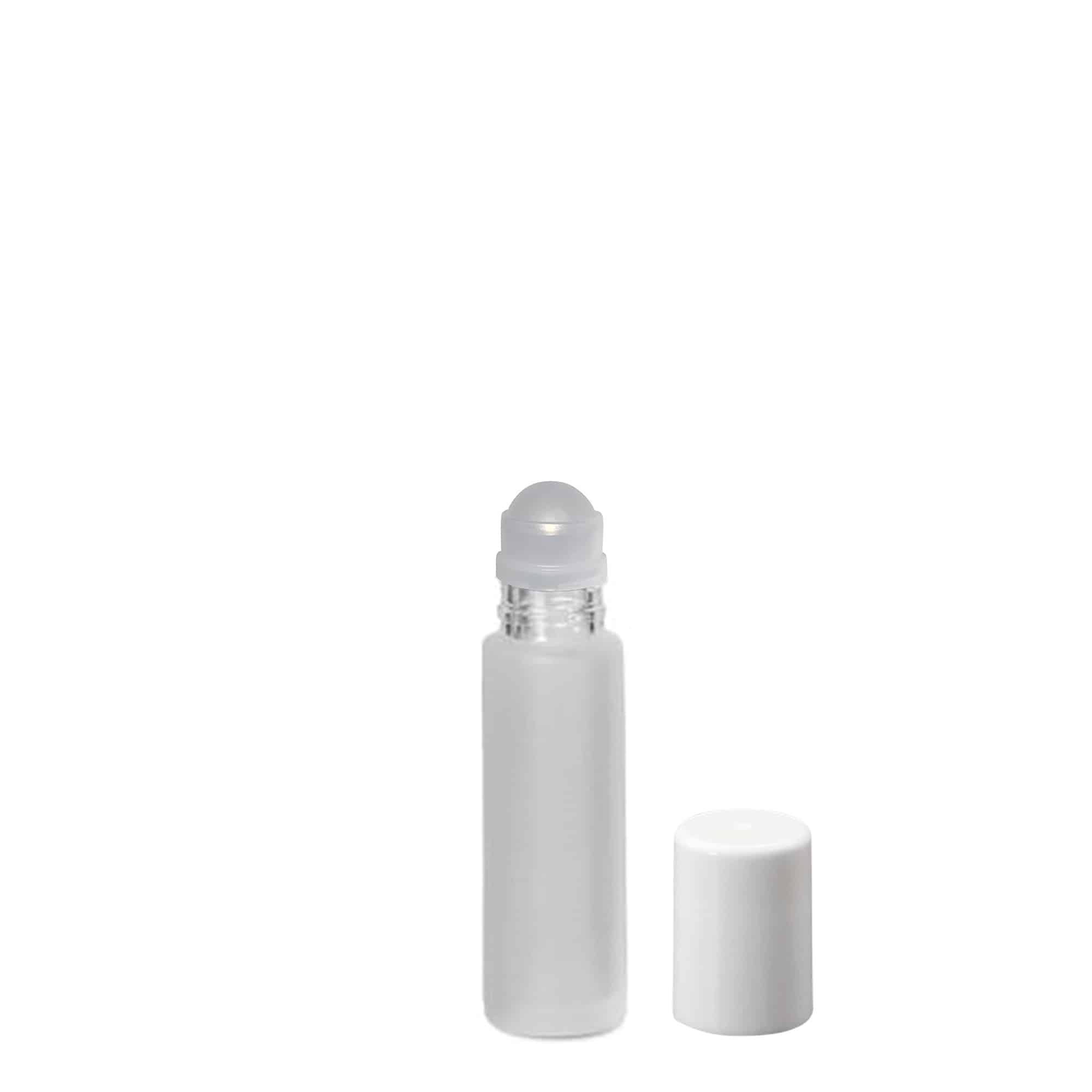 10 ml roll-on-pullo, lasia, huurrettu, suuaukko: ruuvikorkki