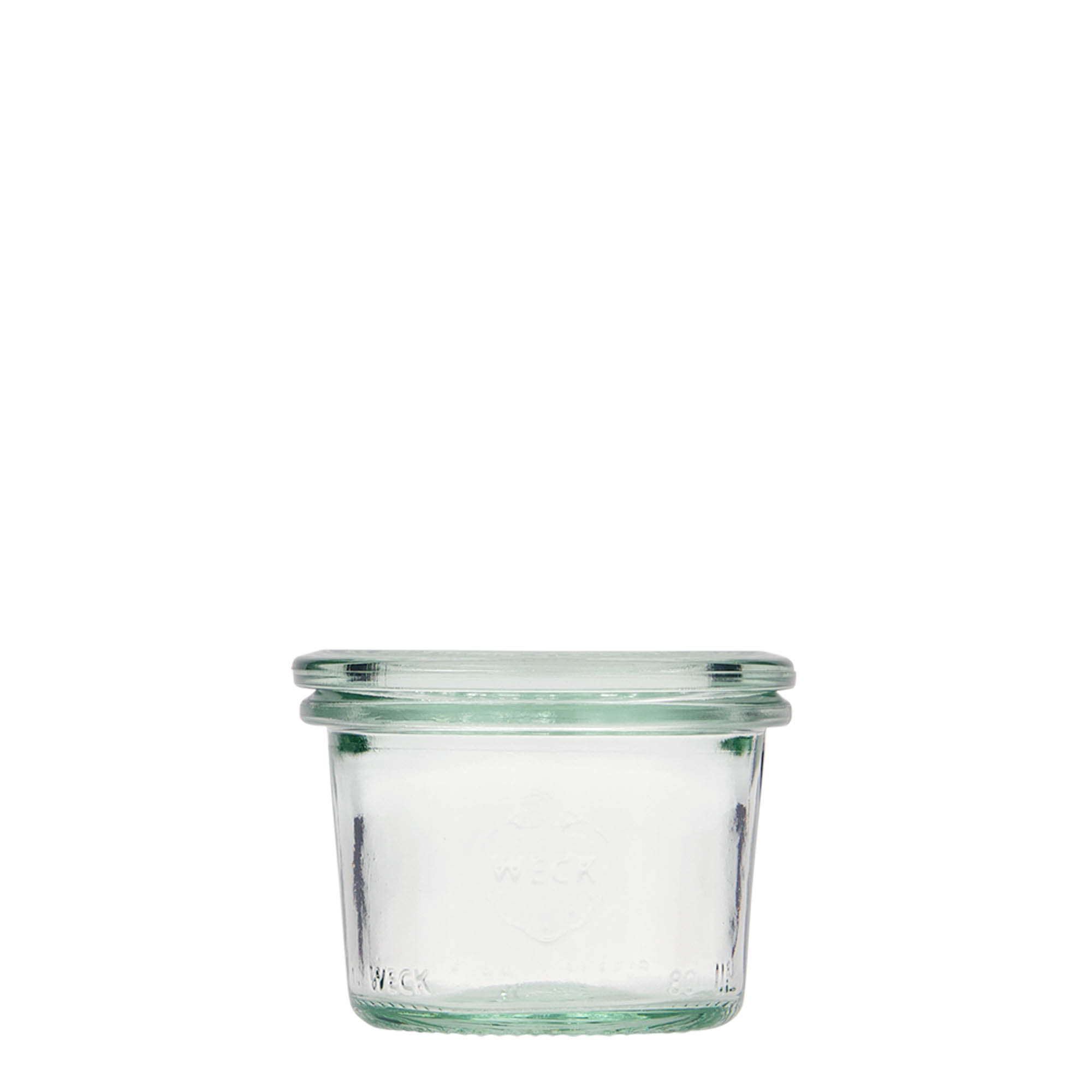 80 ml WECK-käännettävä lasi, suuaukon reuna: pyöreä reuna 80 ml WECK-käännettävä lasi, suuaukon reuna: pyöreä reuna
