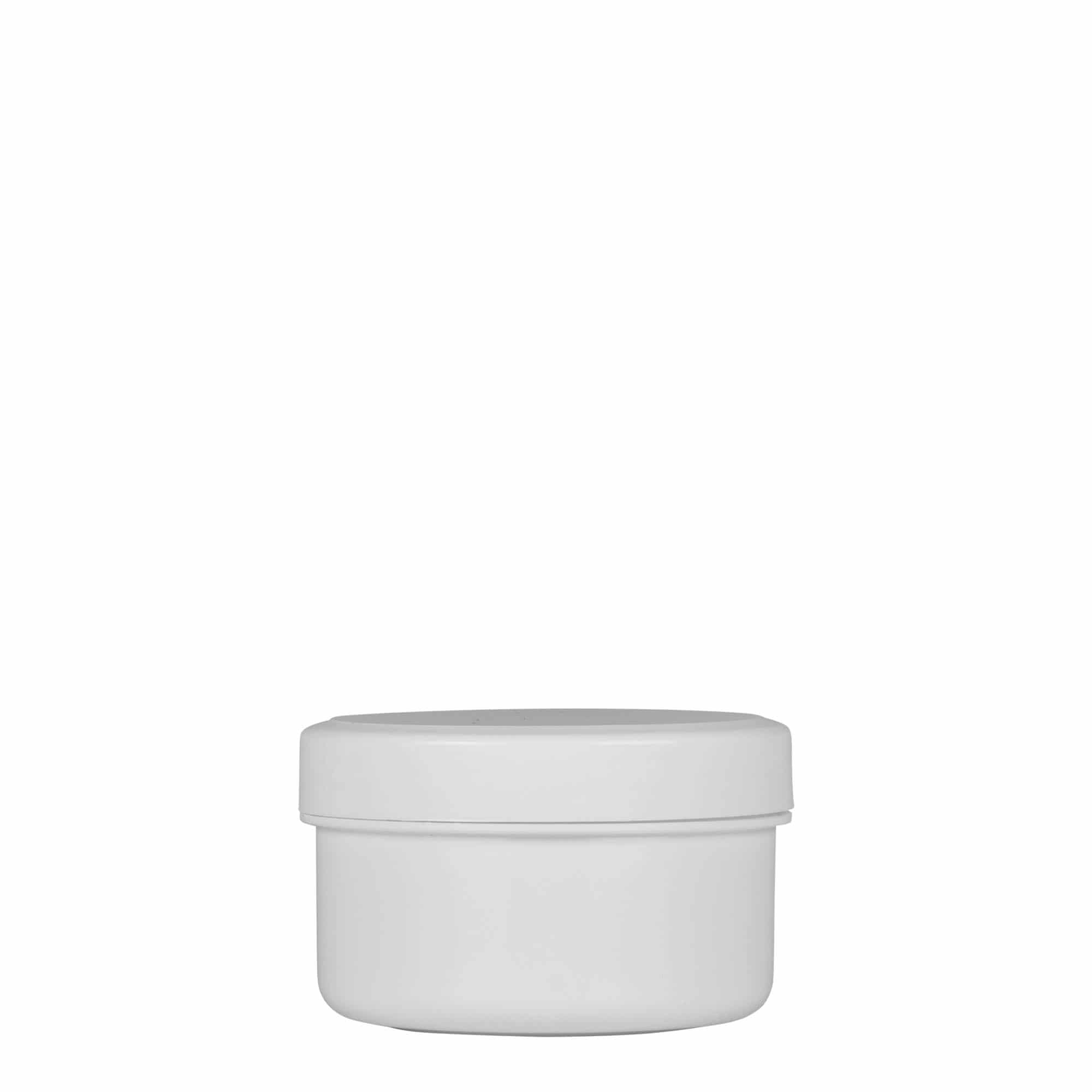 60 ml muovipurkki 'White Line', PP, valkoinen, suuaukon suljin: ruuvikorkki