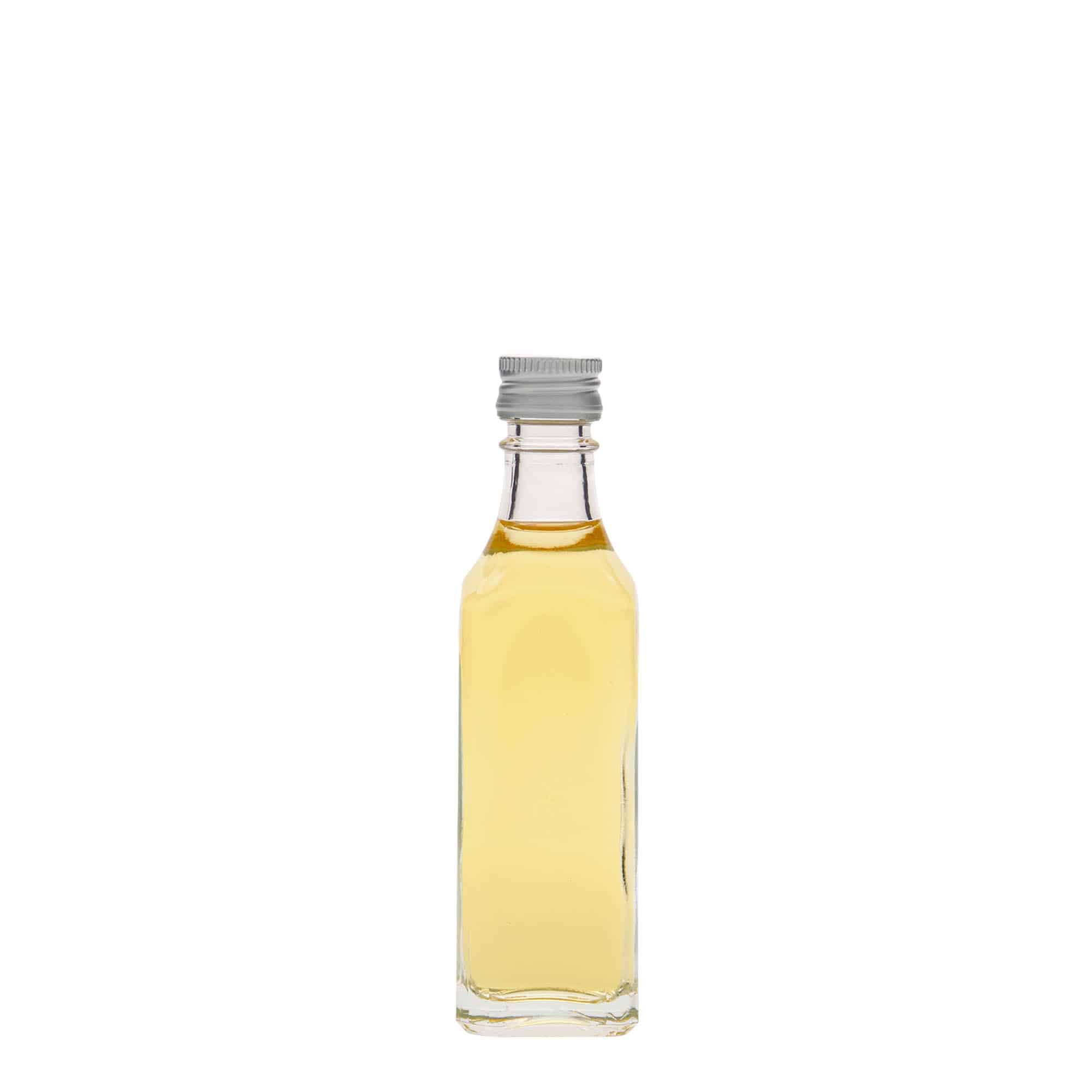 50 ml lasipullo 'Siena', neliö, suu: PP 18