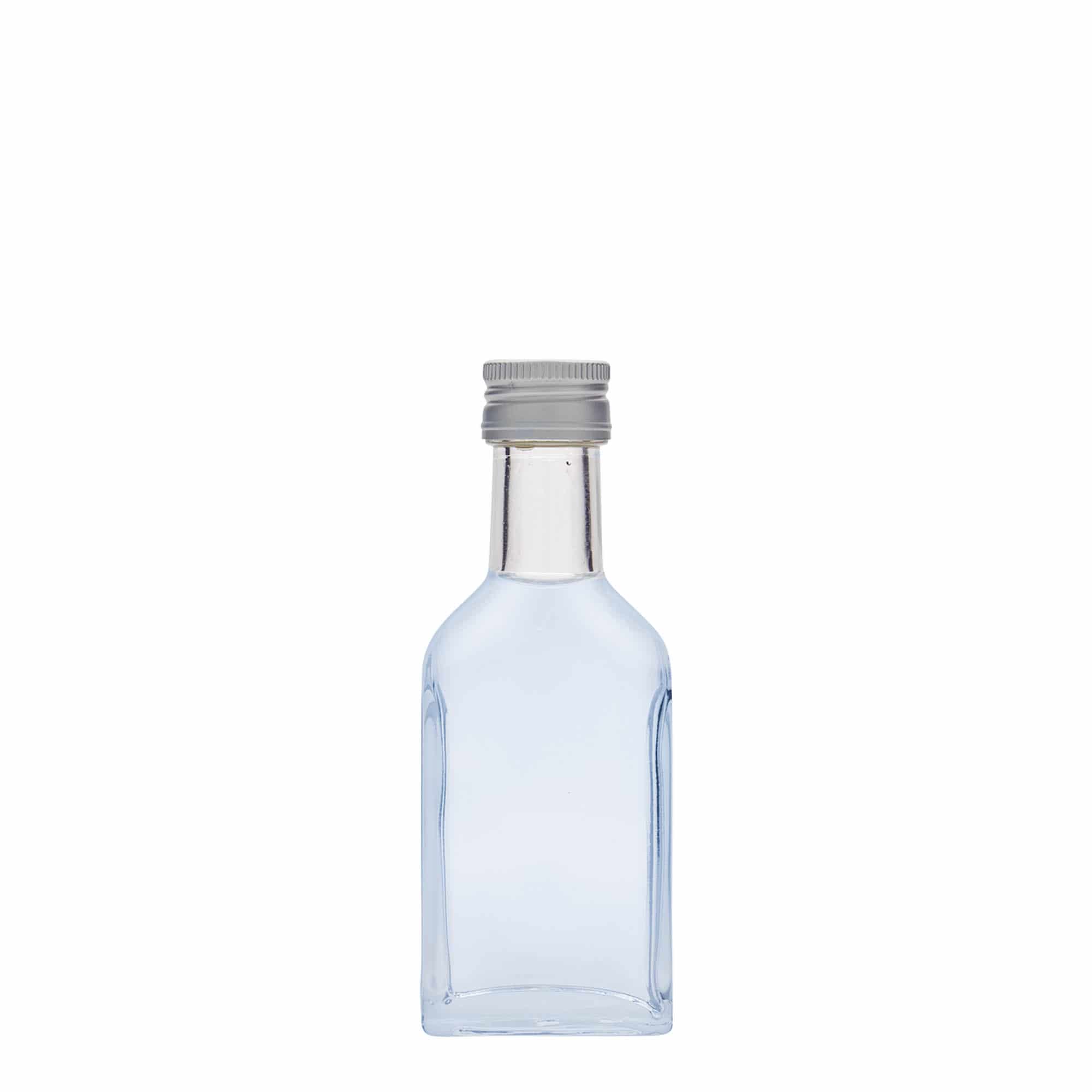 40 ml taskumatti pitkäkaul., nelikulm., lasi, suu: PP 22