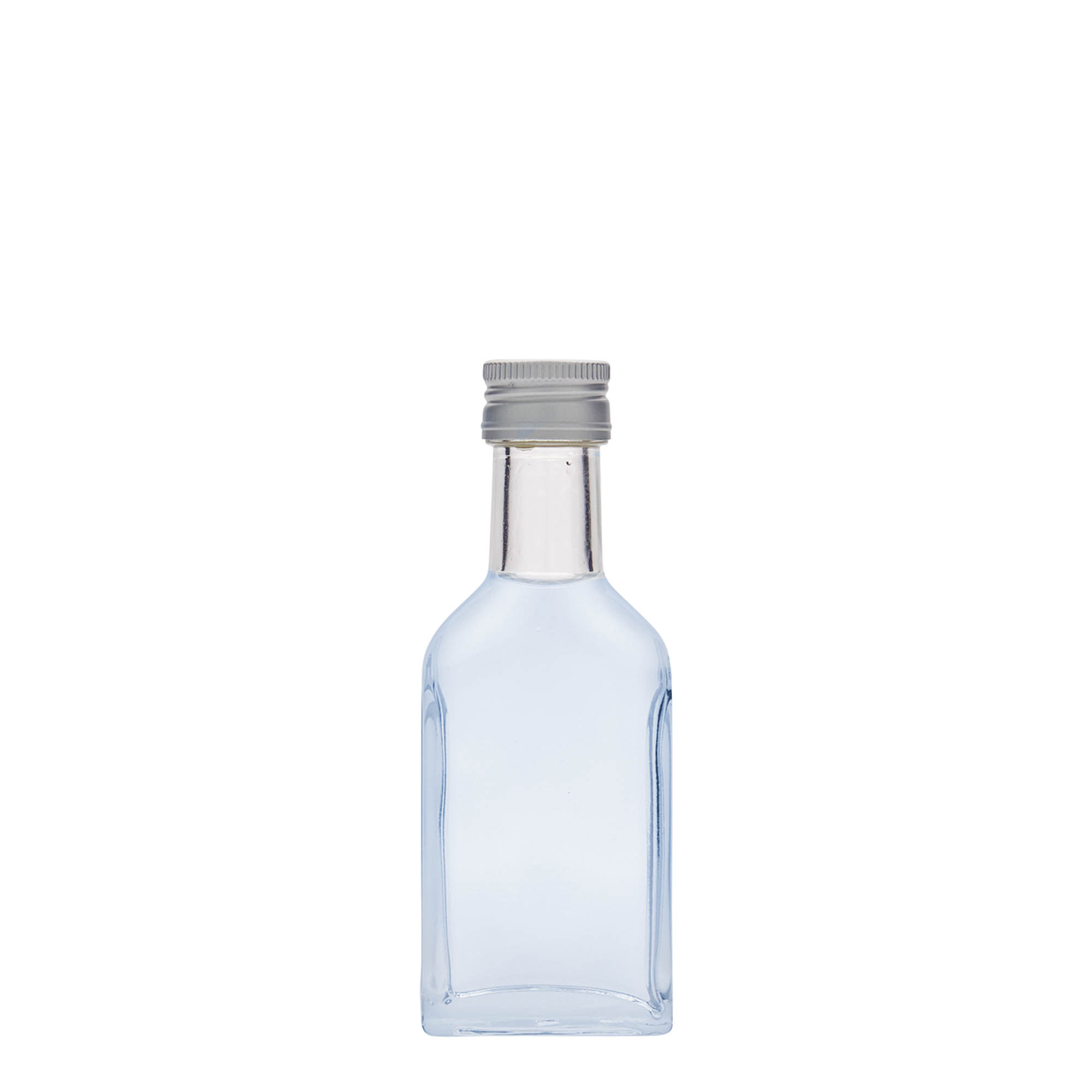 40 ml taskupullo pitkäkaulainen, suorakulmainen, lasia, suuaukko: PP 22 40 ml taskupullo pitkäkaulainen, suorakulmainen, lasia, suuaukko: PP 22