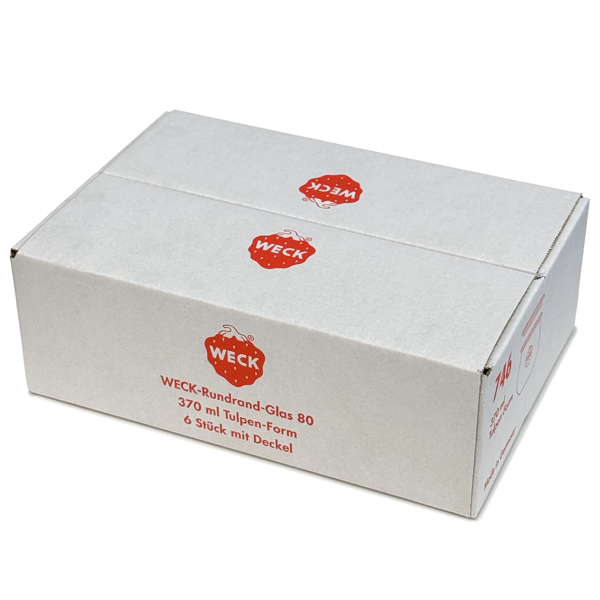 6x 370 ml WECK-tulppalasi lasikannella RR 80