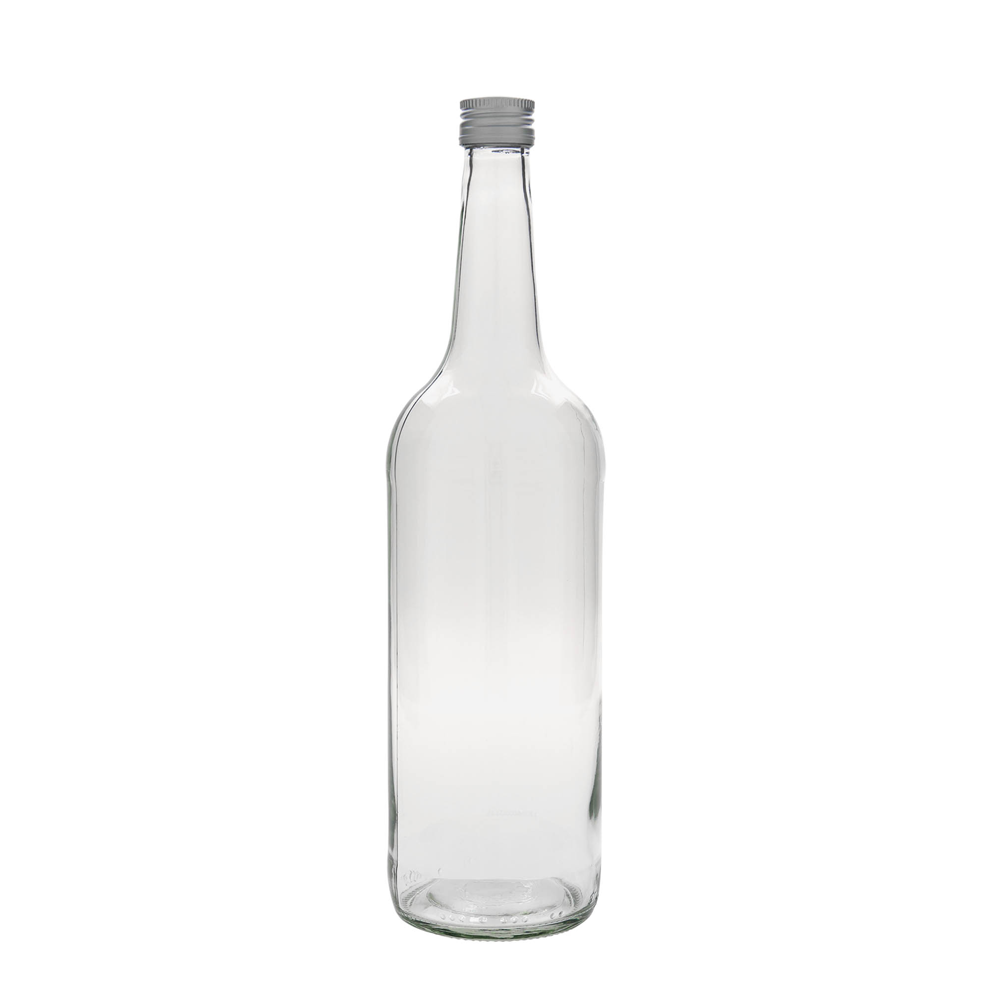 1.000 ml lasipullo suora kaula, suuaukko: PP 28 1.000 ml lasipullo suora kaula, suuaukko: PP 28