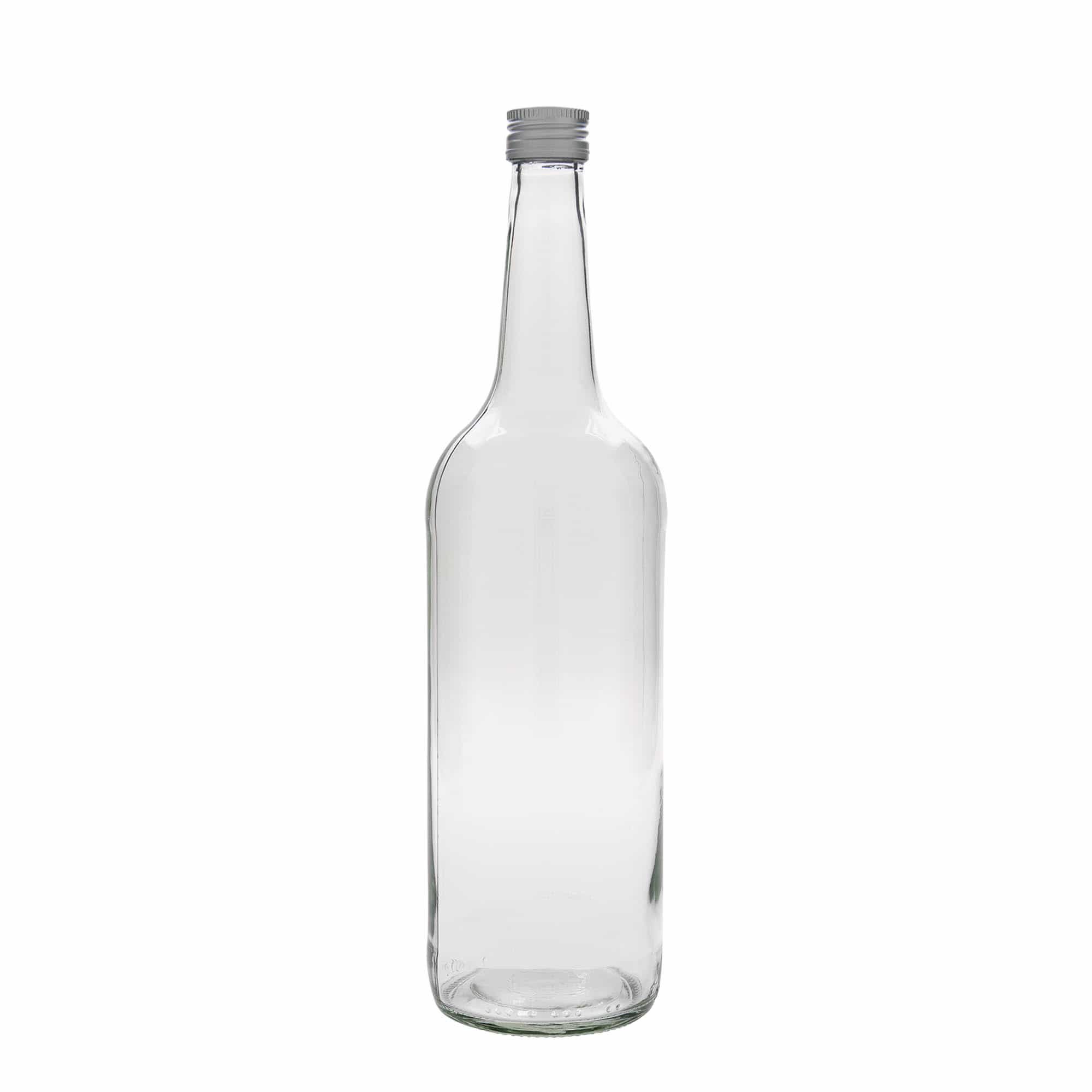 1.000 ml lasipullo suora kaula, suuaukko: PP 28