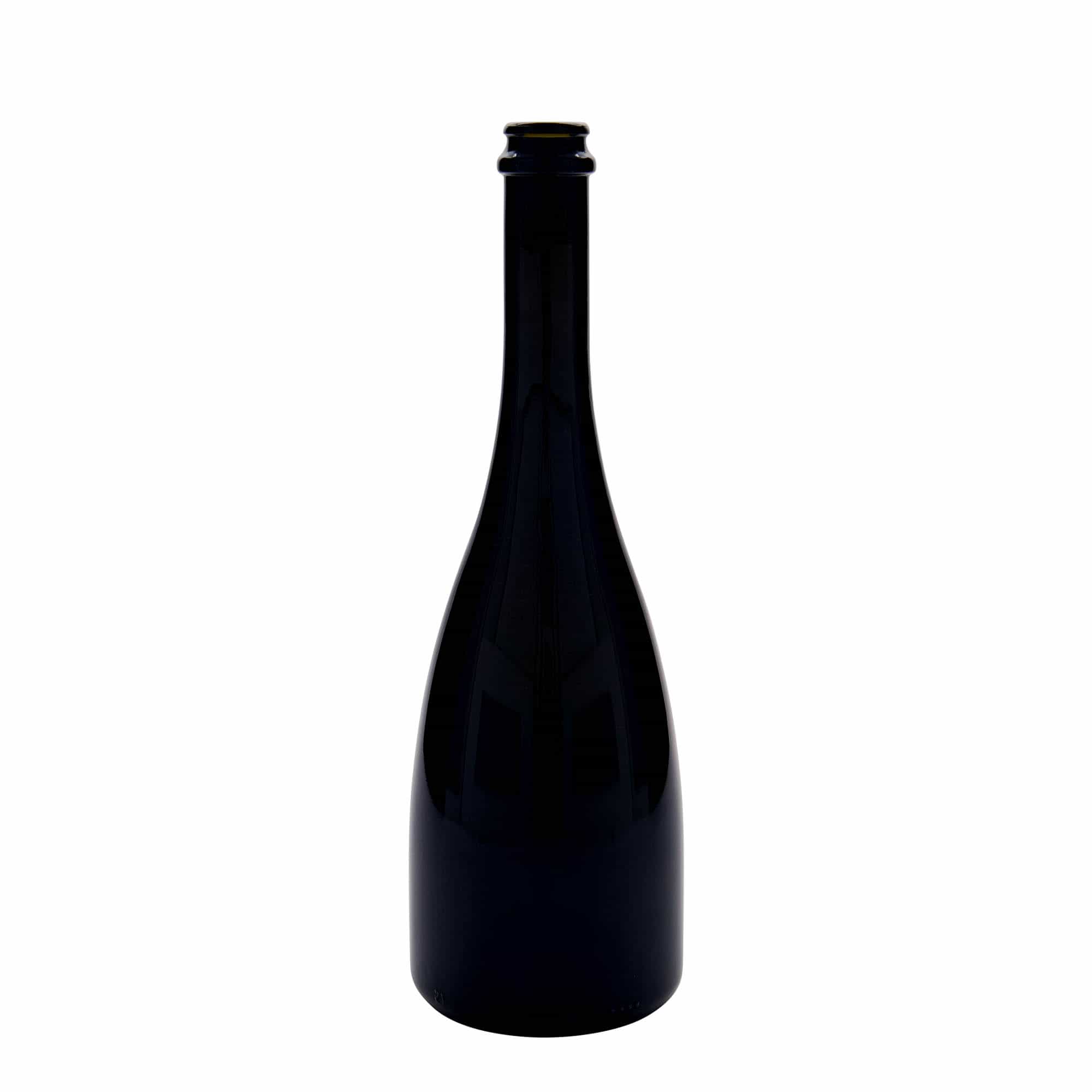 750 ml olut-/kuohuviinipullo 'Tosca', lasia, antiikkivihreä, suuaukko: kruunukorkki 750 ml olut-/kuohuviinipullo 'Tosca', lasia, antiikkivihreä, suuaukko: kruunukorkki