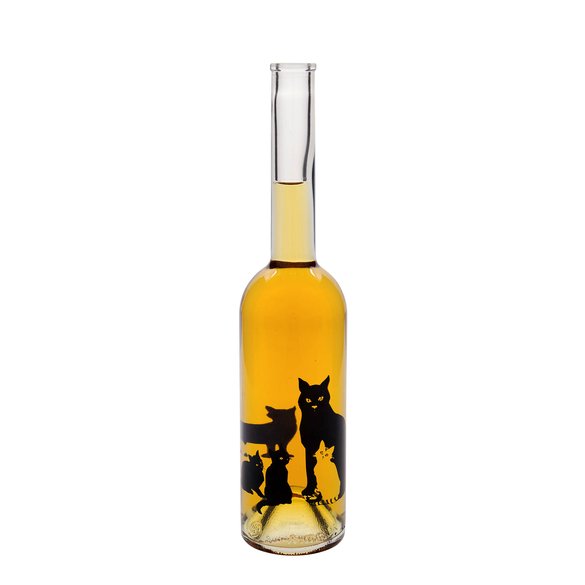 500 ml lasipullo 'Opera', kuvio: kissat, suuaukko: korkki 500 ml lasipullo 'Opera', kuvio: kissat, suuaukko: korkki