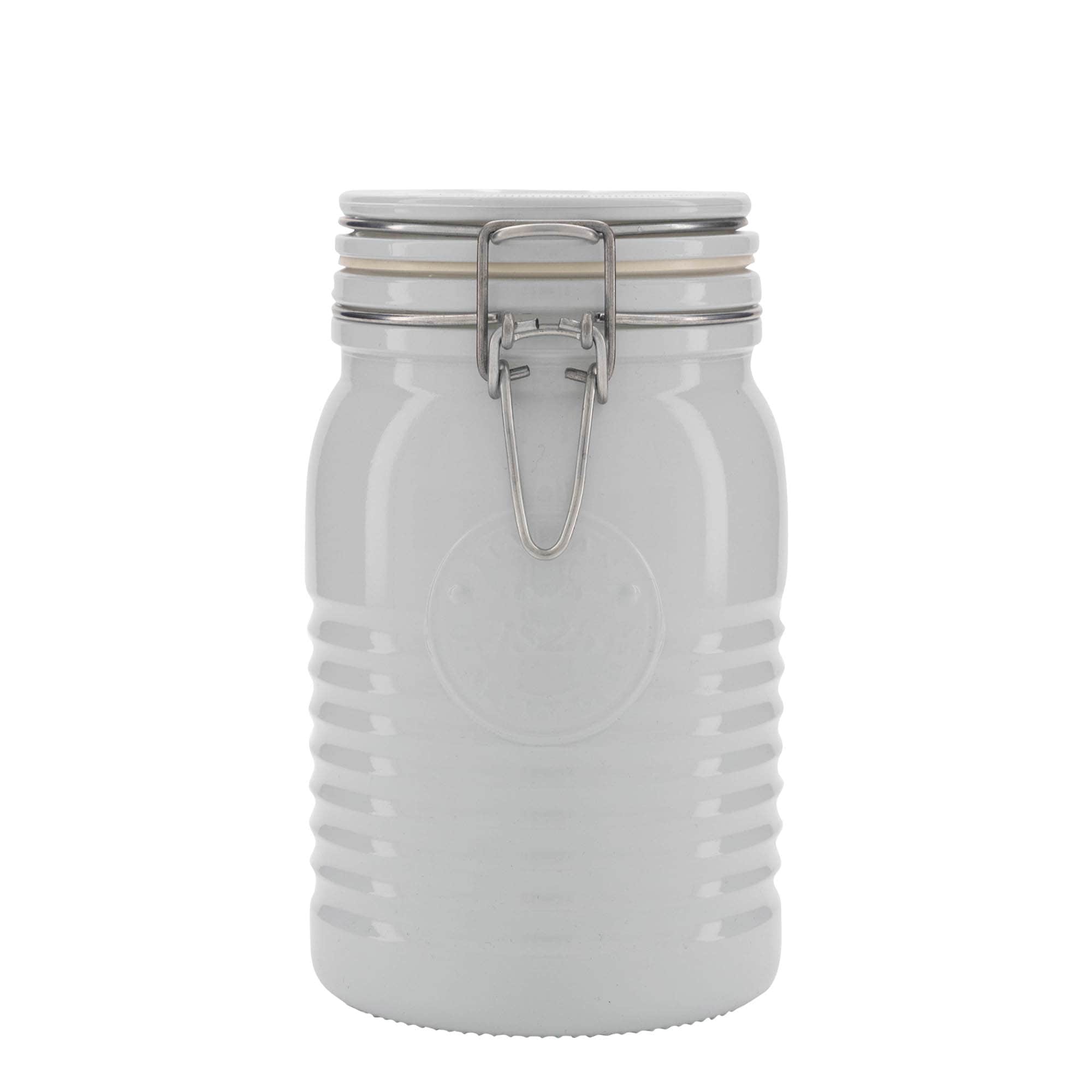 1000 ml patenttikorkkilasipurkki 'Officina 1825', valk., suu: patenttikorkki