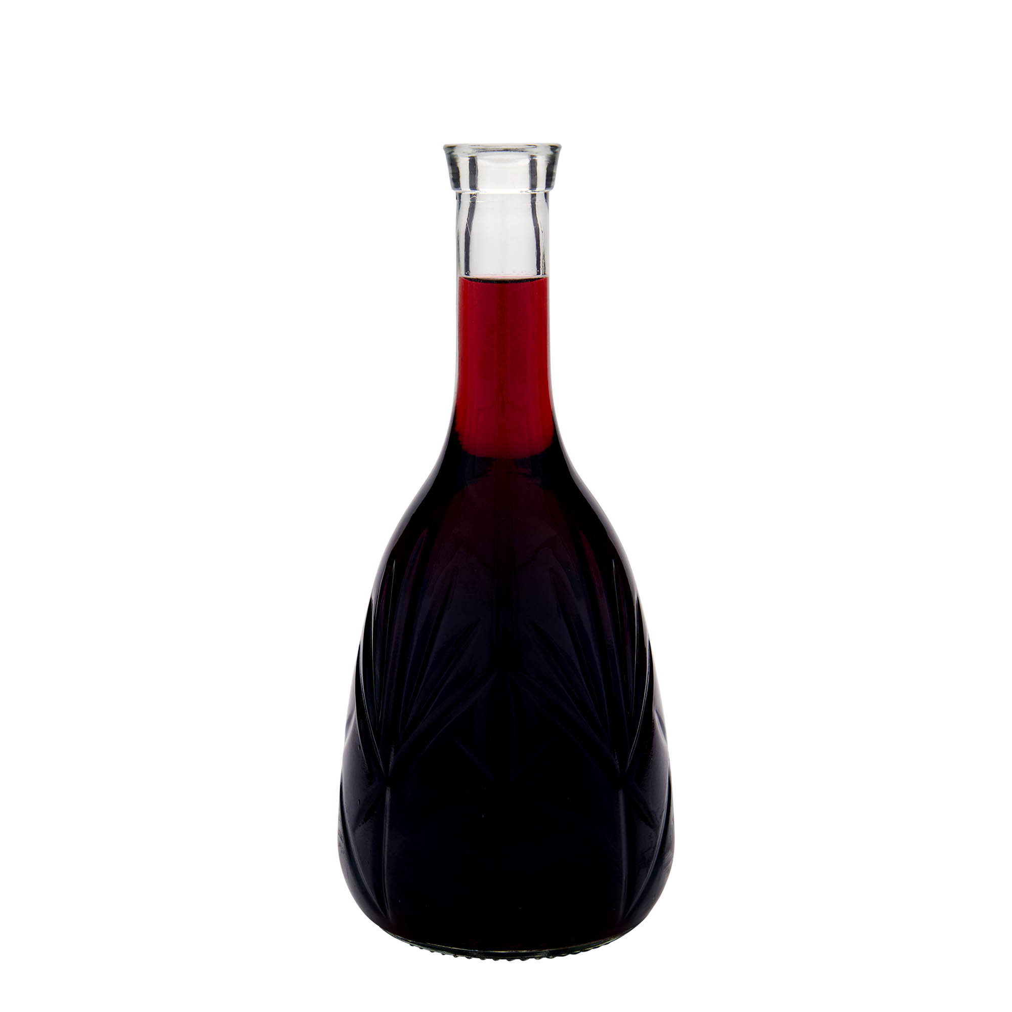 1000 ml lasipullo 'Reliefa', suu: korkki