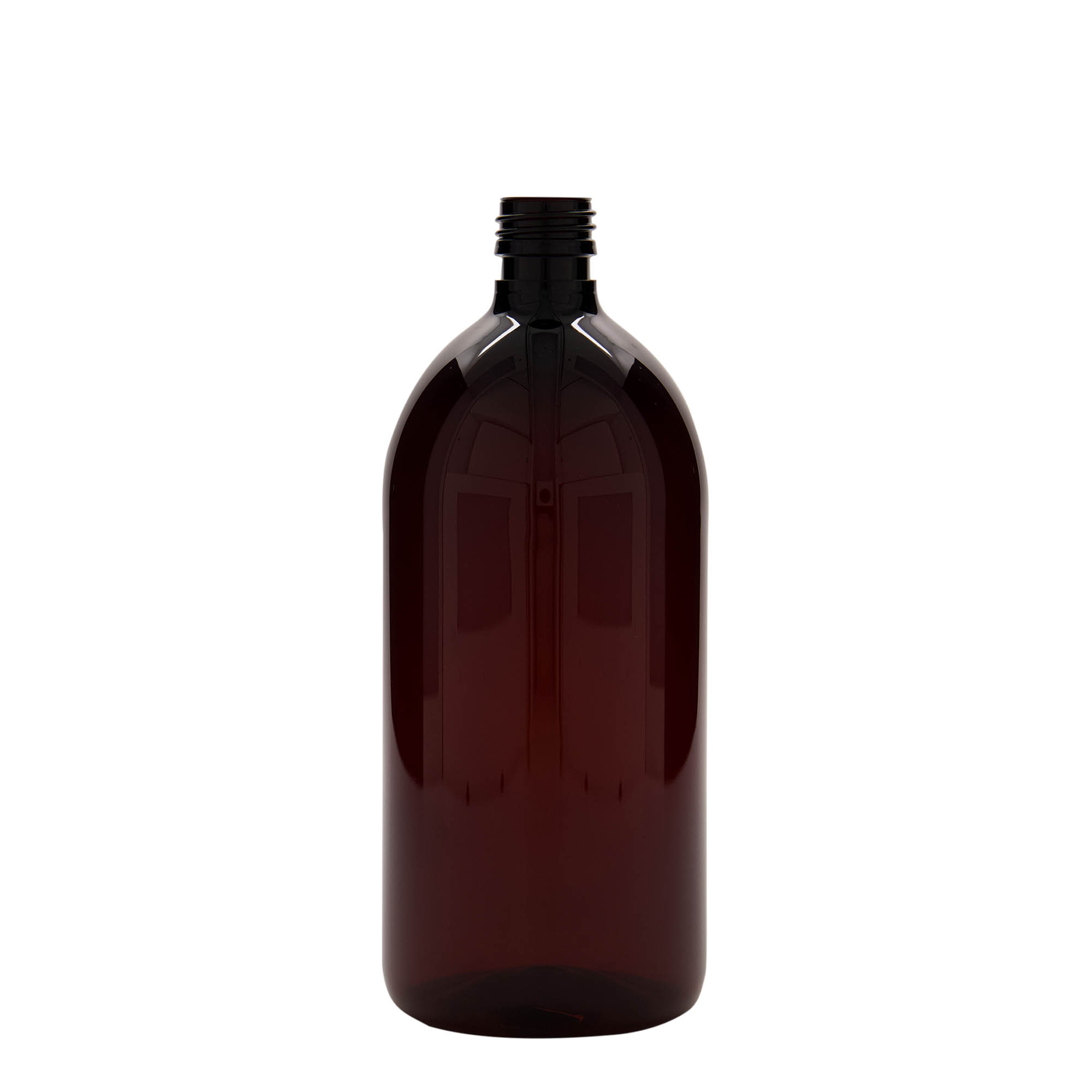1 000 ml PET-lääkepullo, ruskea, muovi, suuaukko: PP 28 1 000 ml PET-lääkepullo, ruskea, muovi, suuaukko: PP 28