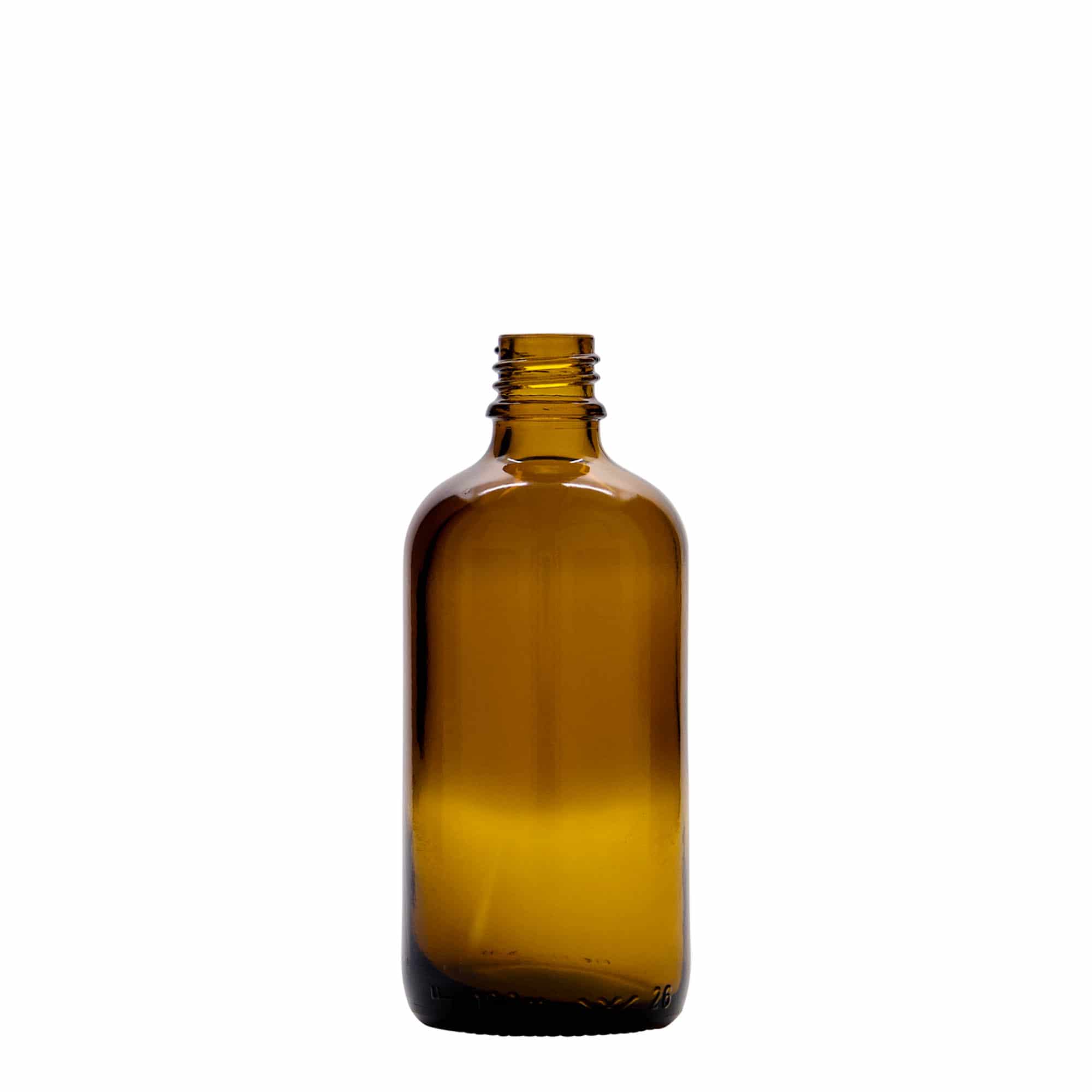 100 ml pipettipullo lääke, lasi, ruskea-punainen, suu: DIN 18