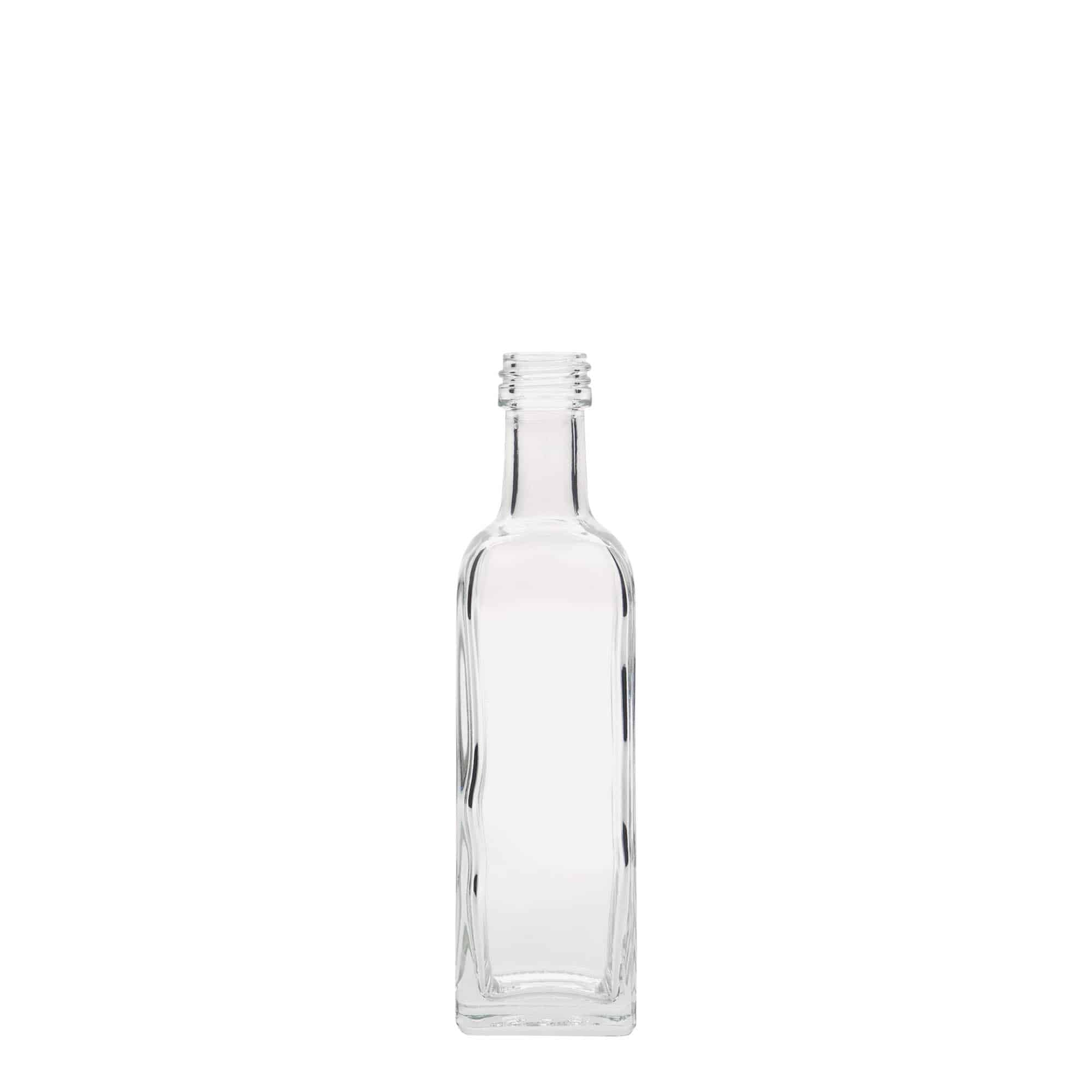 60 ml lasipullo 'Marasca', neliömäinen, suuaukko: PP 18