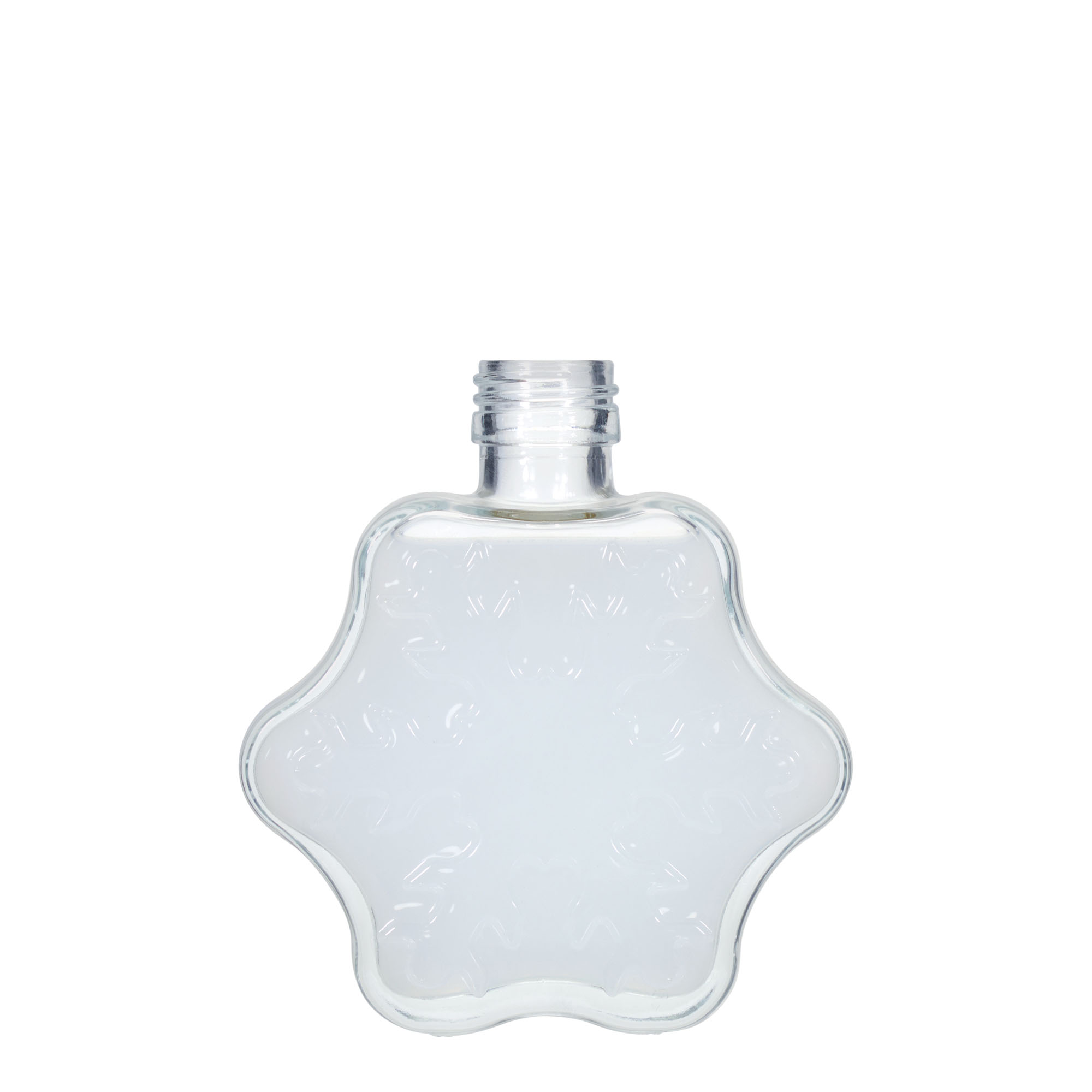 200 ml lasipullo 'Lumihiutale', suuaukko: PP 28