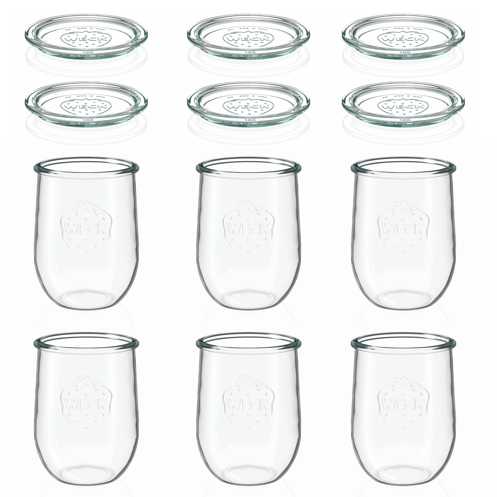 6x 1050 ml WECK-tulppalasi lasikannella RR 100
