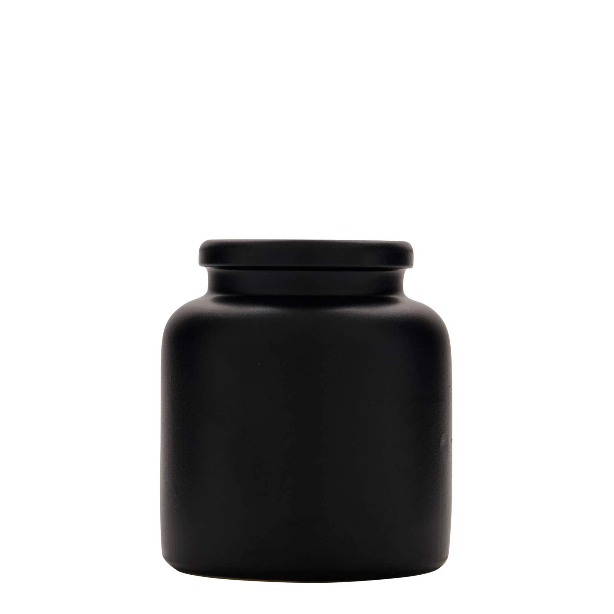 270 ml keraaminen ruukku, keramiikka, musta, suu: Irtokansi 270 ml keraaminen ruukku, keramiikka, musta, suu: Irtokansi