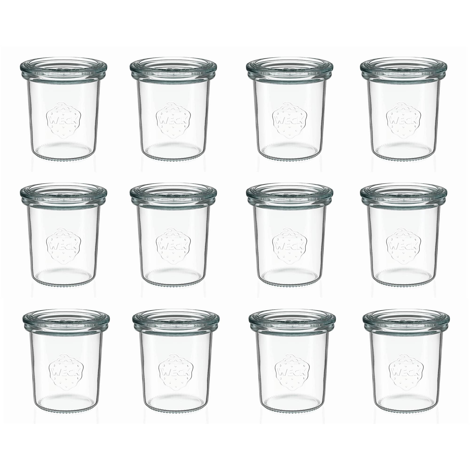 12x 160 ml WECK-kaatopurkki lasikannella RR 60