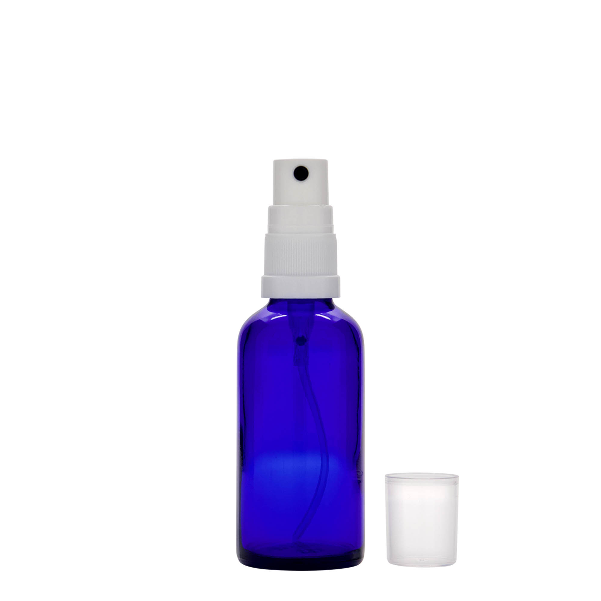 50 ml suihkepullo lääketieteellinen, lasi, kuninkaansininen, suuaukko: DIN 18