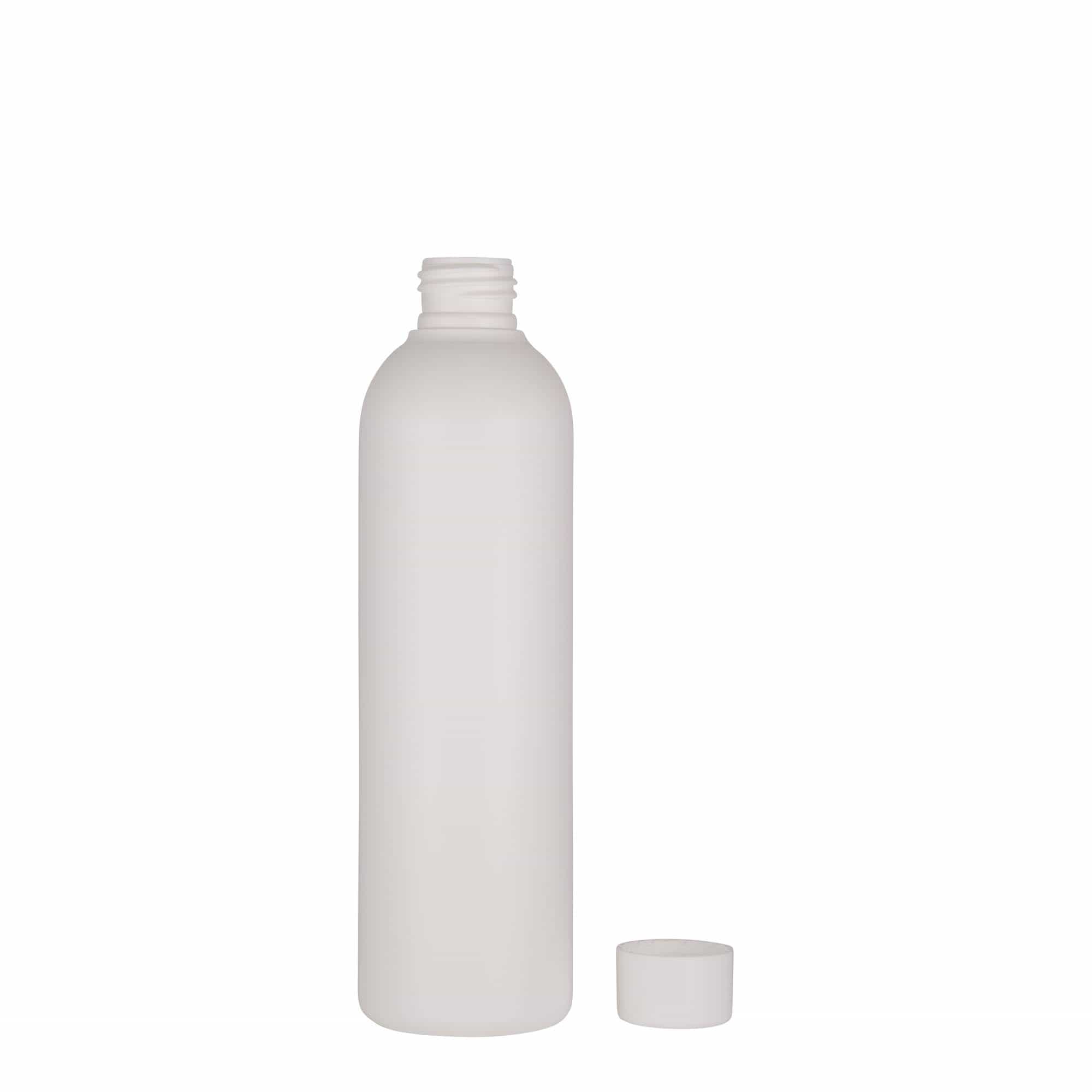 250 ml muovipullo ”Tuffy”, HDPE, valkoinen, suuaukko: 24/410