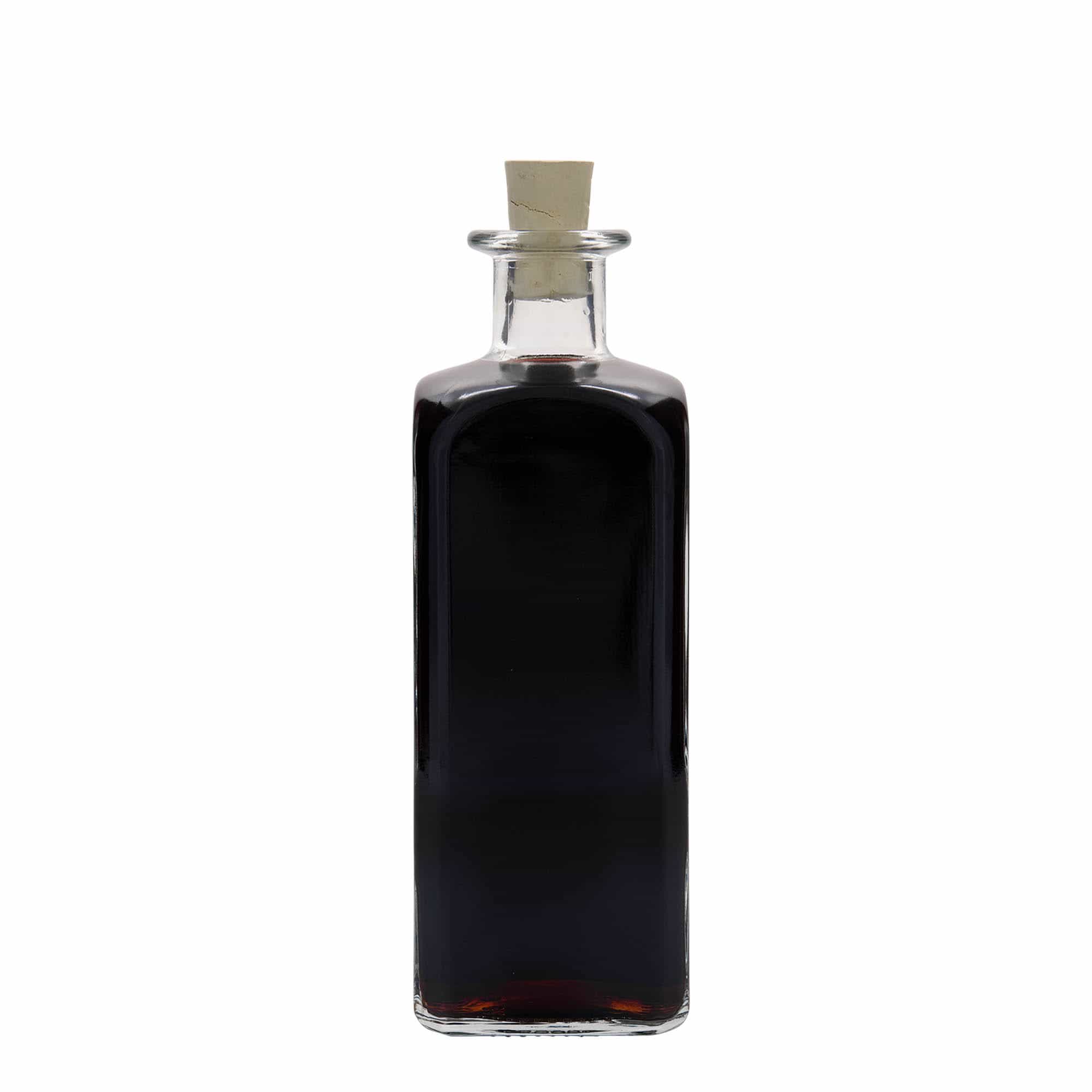 500 ml apteekkarin lasipullo Carré, neliö, suu: korkki