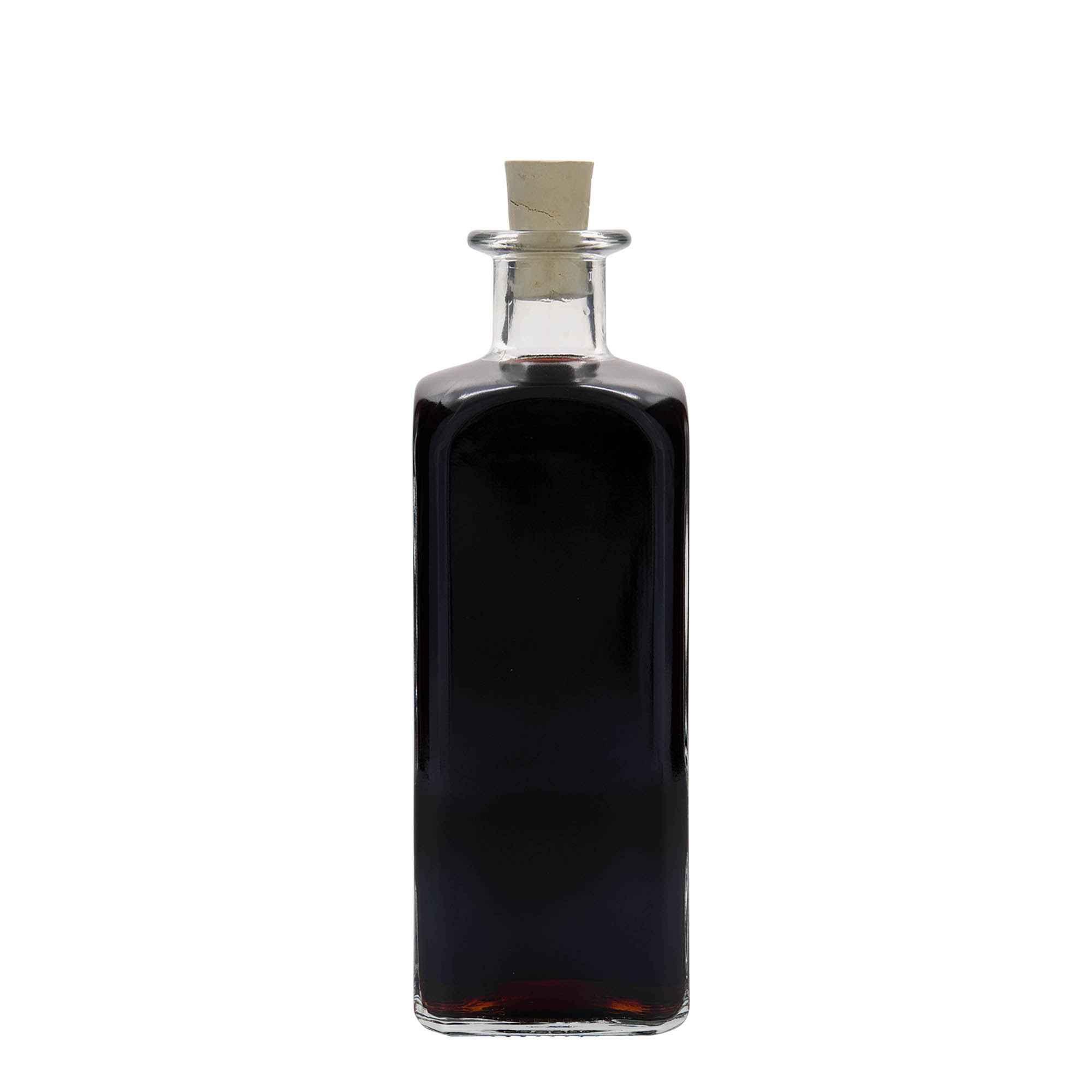 500 ml lasipullo Apotheker Carré, nelikulmainen, suuaukko: korkki