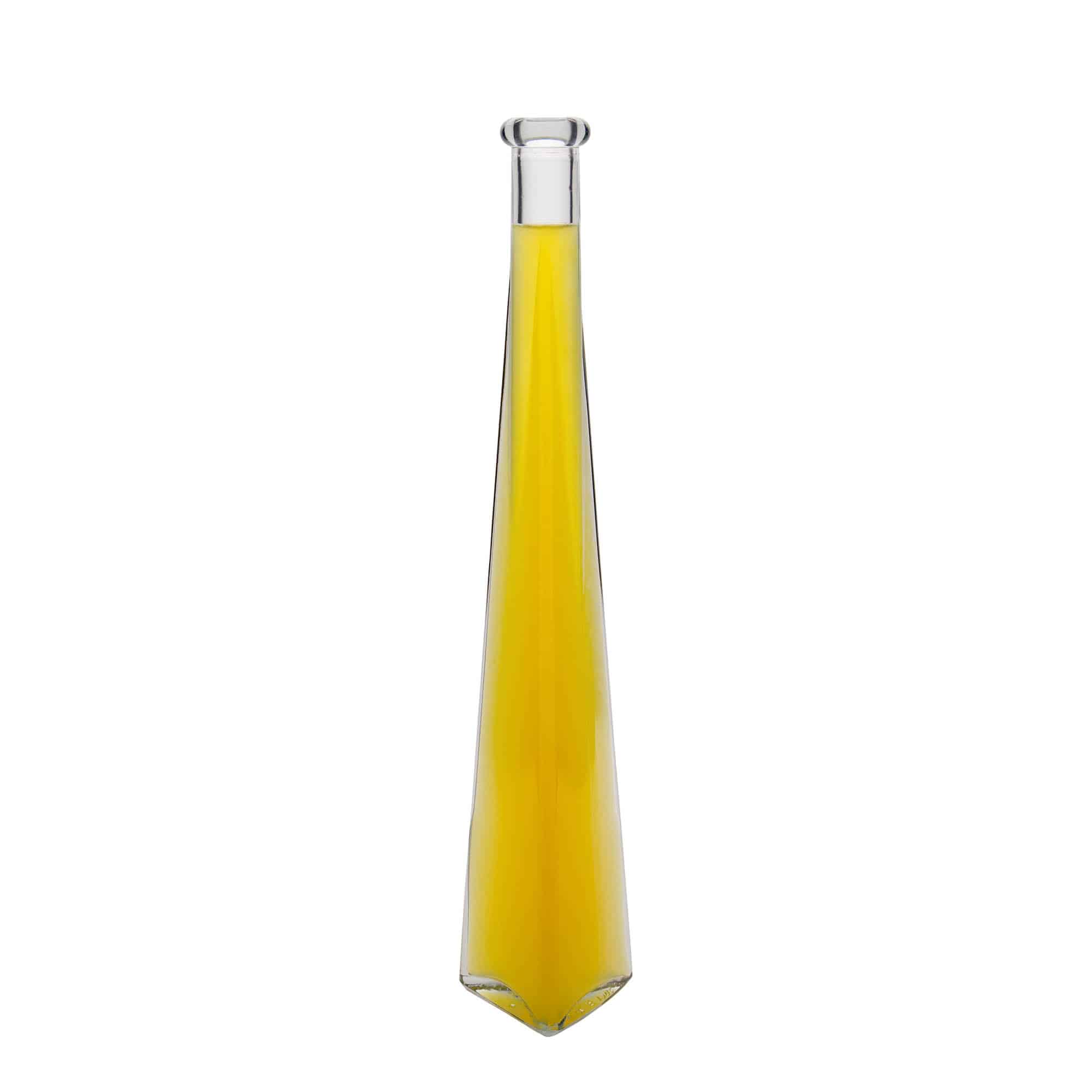 200 ml lasipullo 'Dama Triangolore', kolmionmuotoinen, suuaukko: korkki