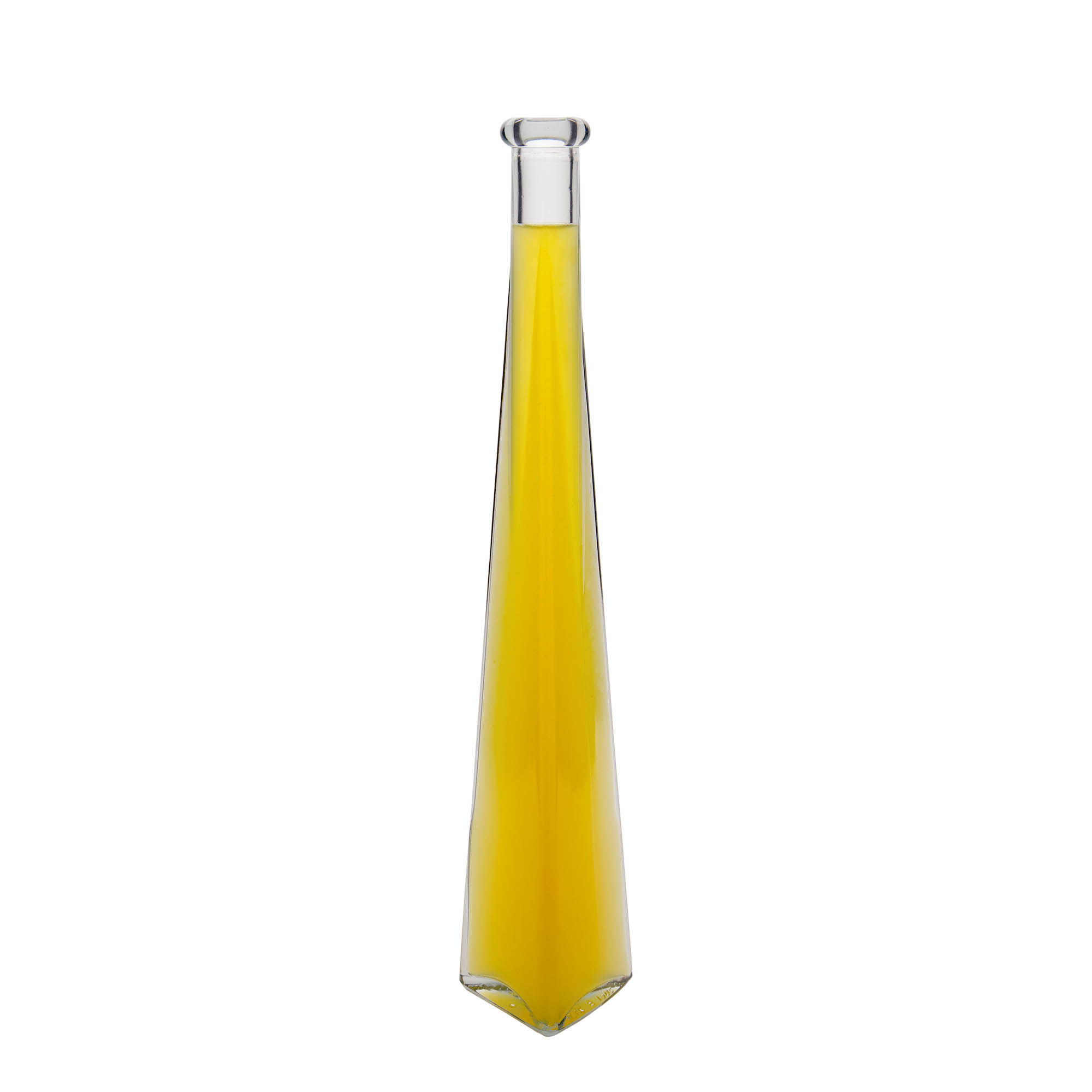 200 ml lasipullo ”Dama Triangolore”, kolmionmuotoinen, suuaukko: korkki