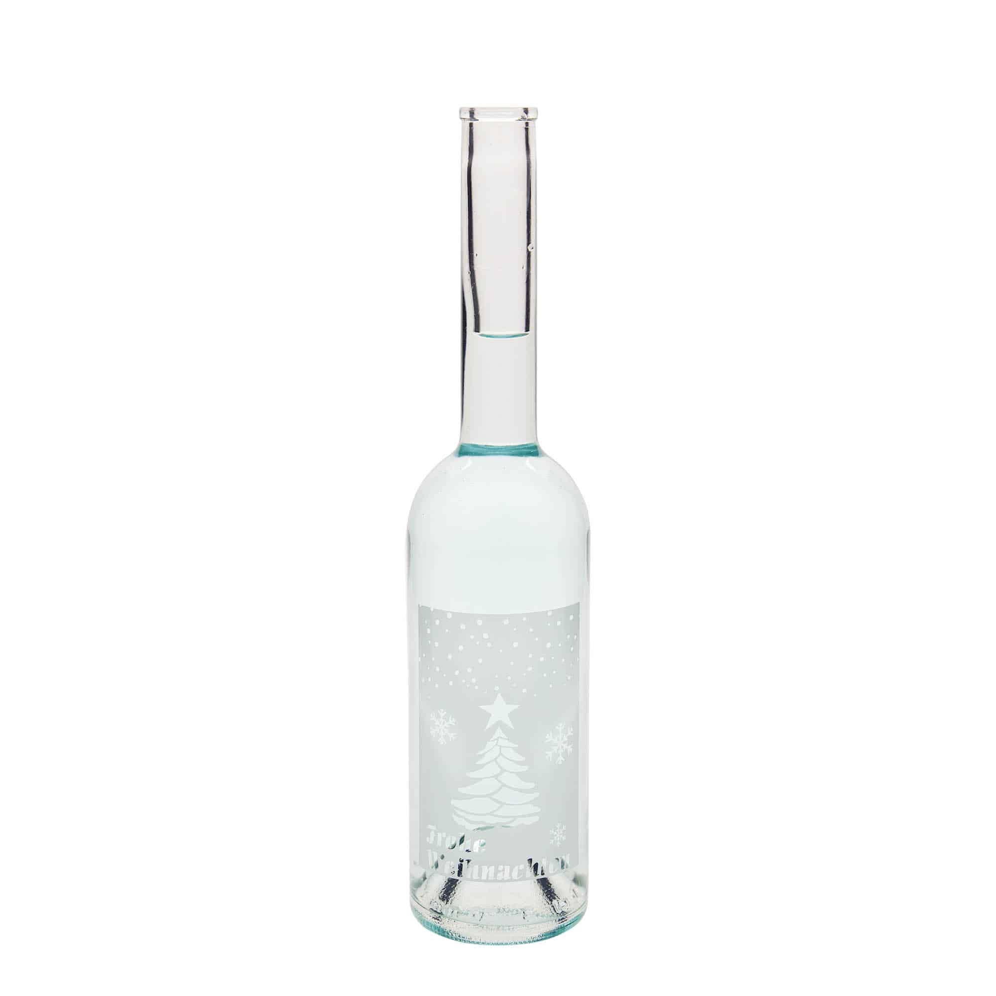 500 ml lasipullo 'Ooppera', kuvio: valk. joulu, suu: korkki