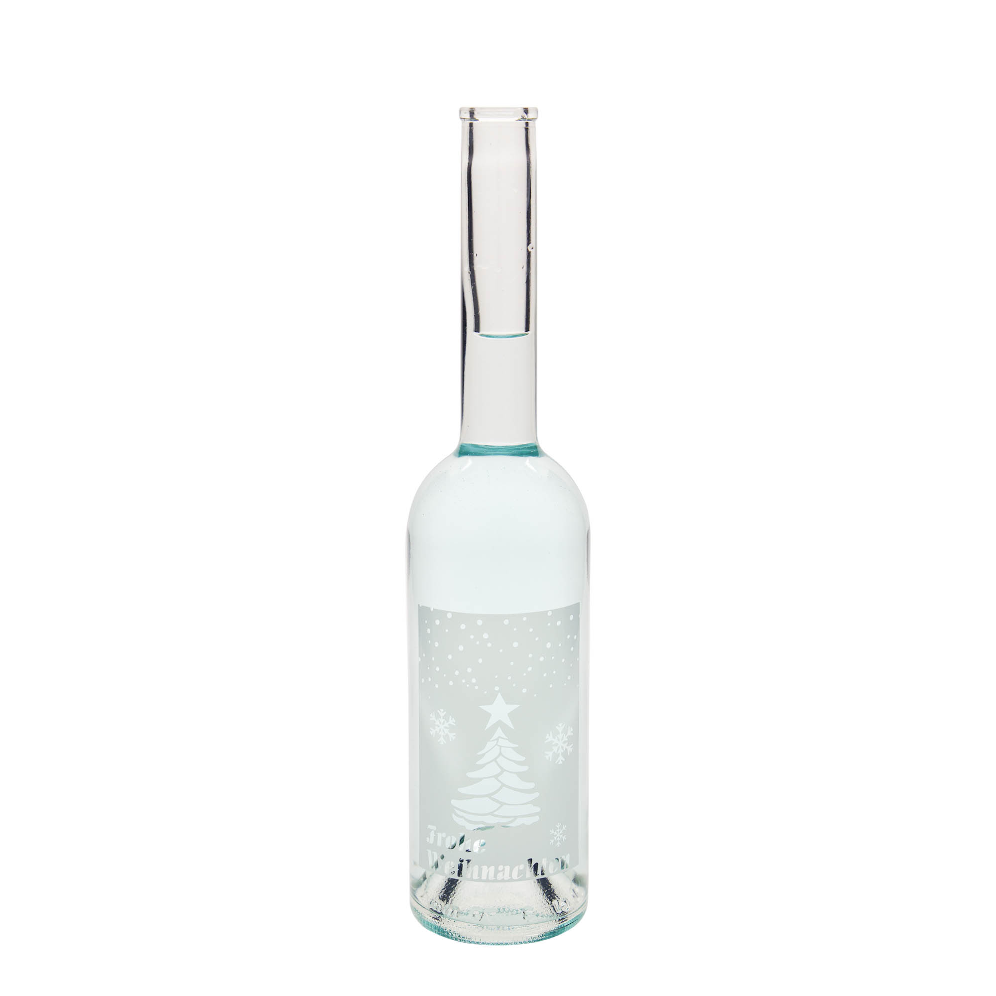 500 ml lasipullo 'Opera', koriste: Valkoiset joulut, suuaukko: korkki 500 ml lasipullo 'Opera', koriste: Valkoiset joulut, suuaukko: korkki