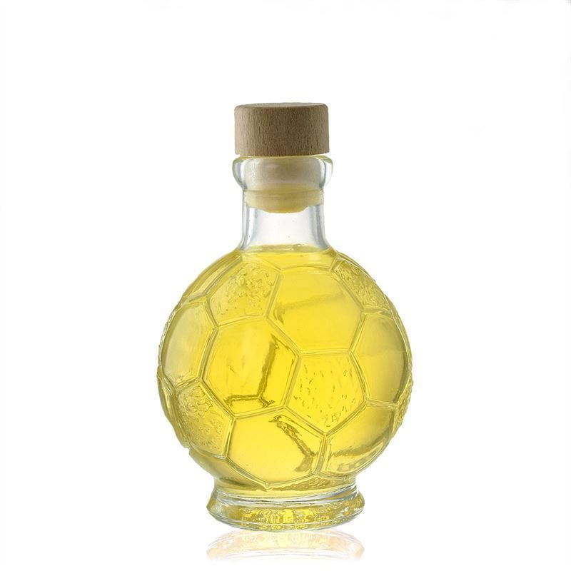 200 ml lasipullo 'Jalkapallo', suuaukko: korkki