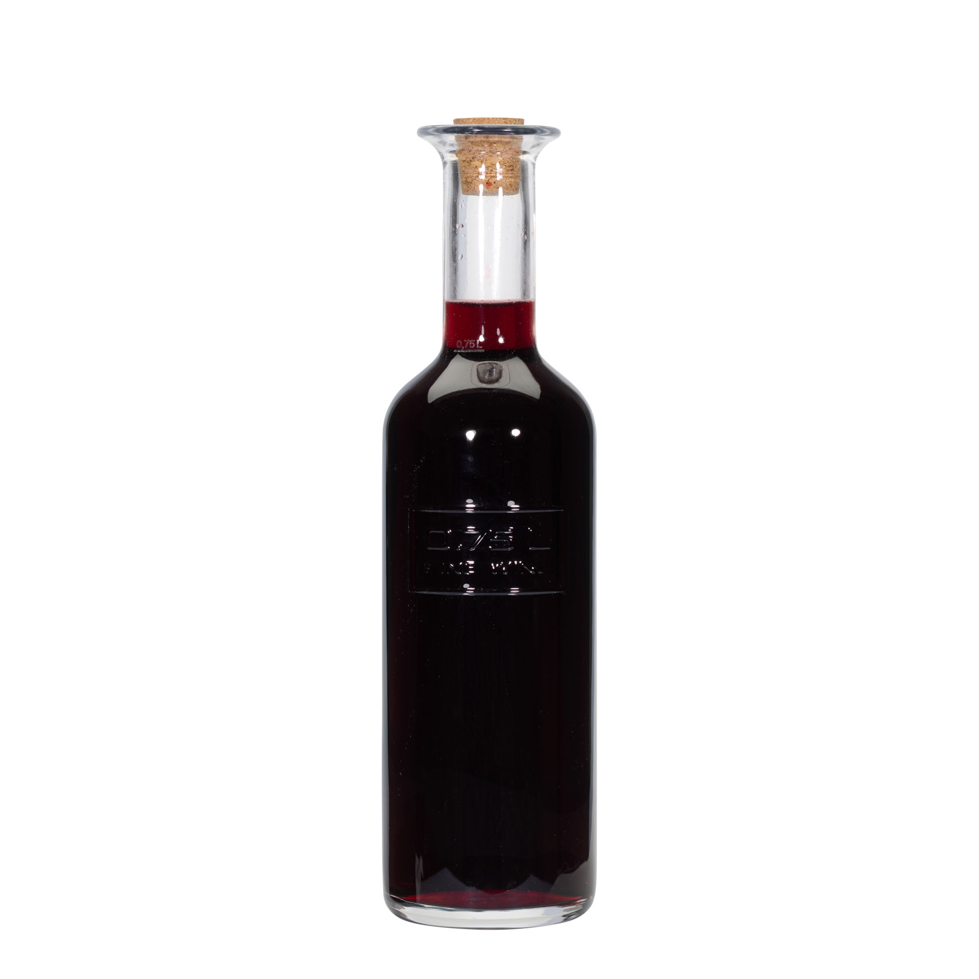 750 ml lasipullo 'Optima Fine Wine', suuaukko: korkki 750 ml lasipullo 'Optima Fine Wine', suuaukko: korkki