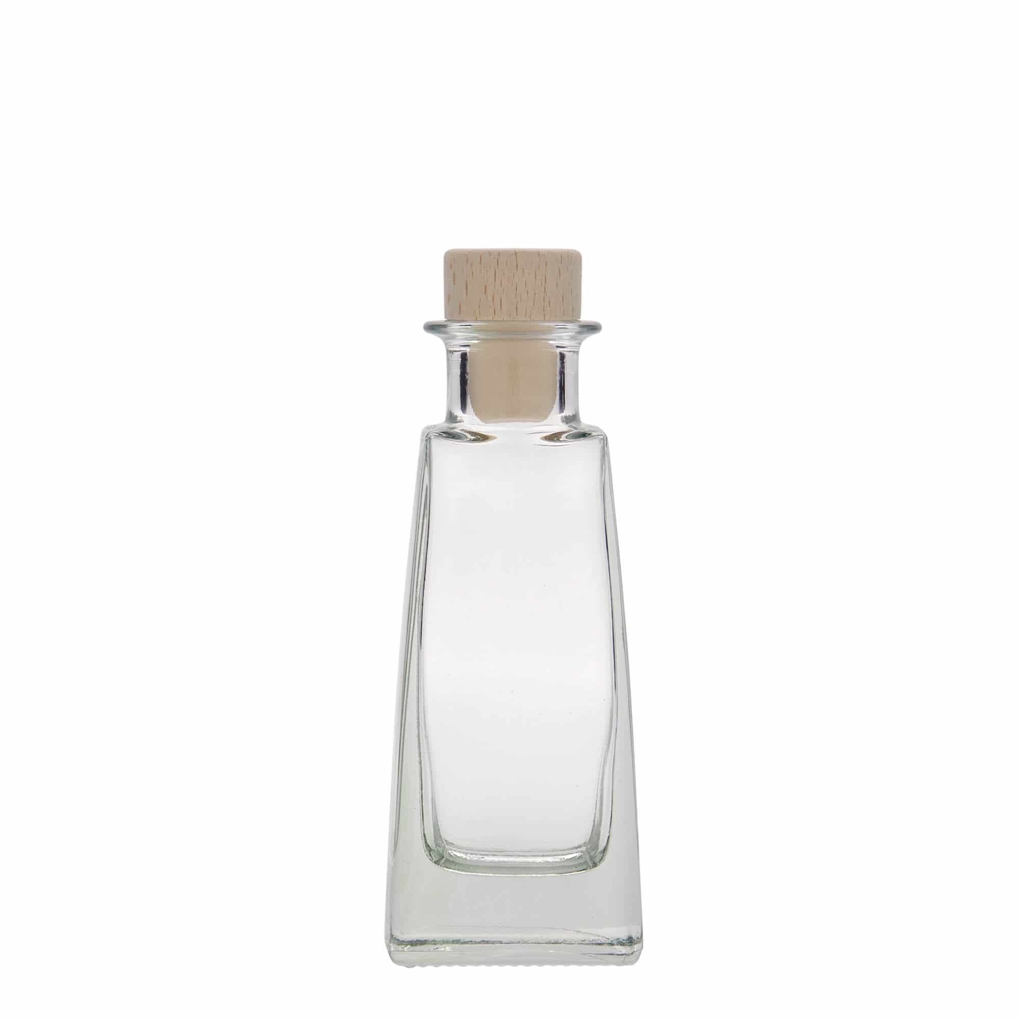 100 ml lasipullo 'Timmy', nelikulm., suu: korkki